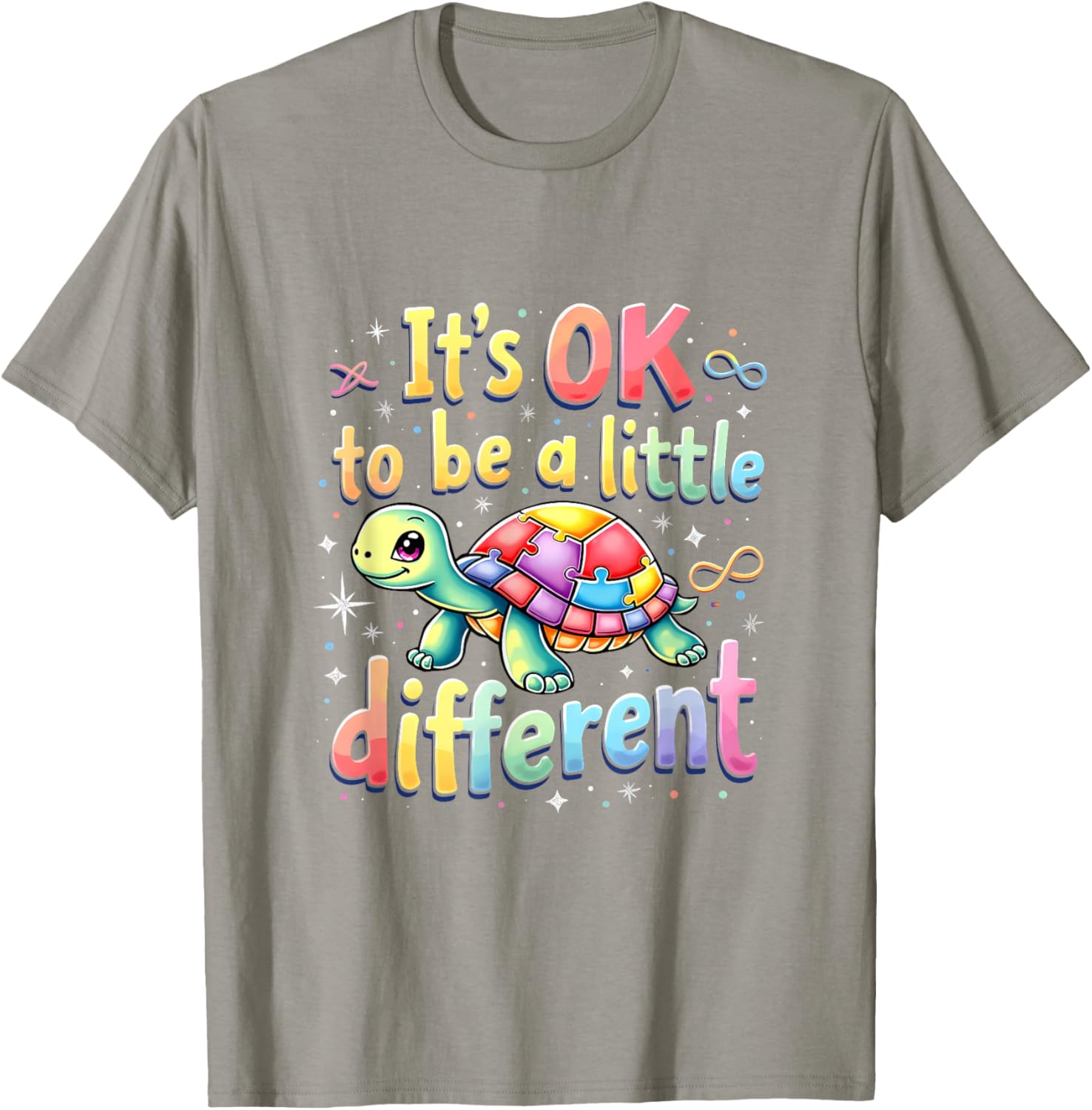 Autism Awareness Turtle T-Shirt It's Okay to Be Different Fun Tee - 10