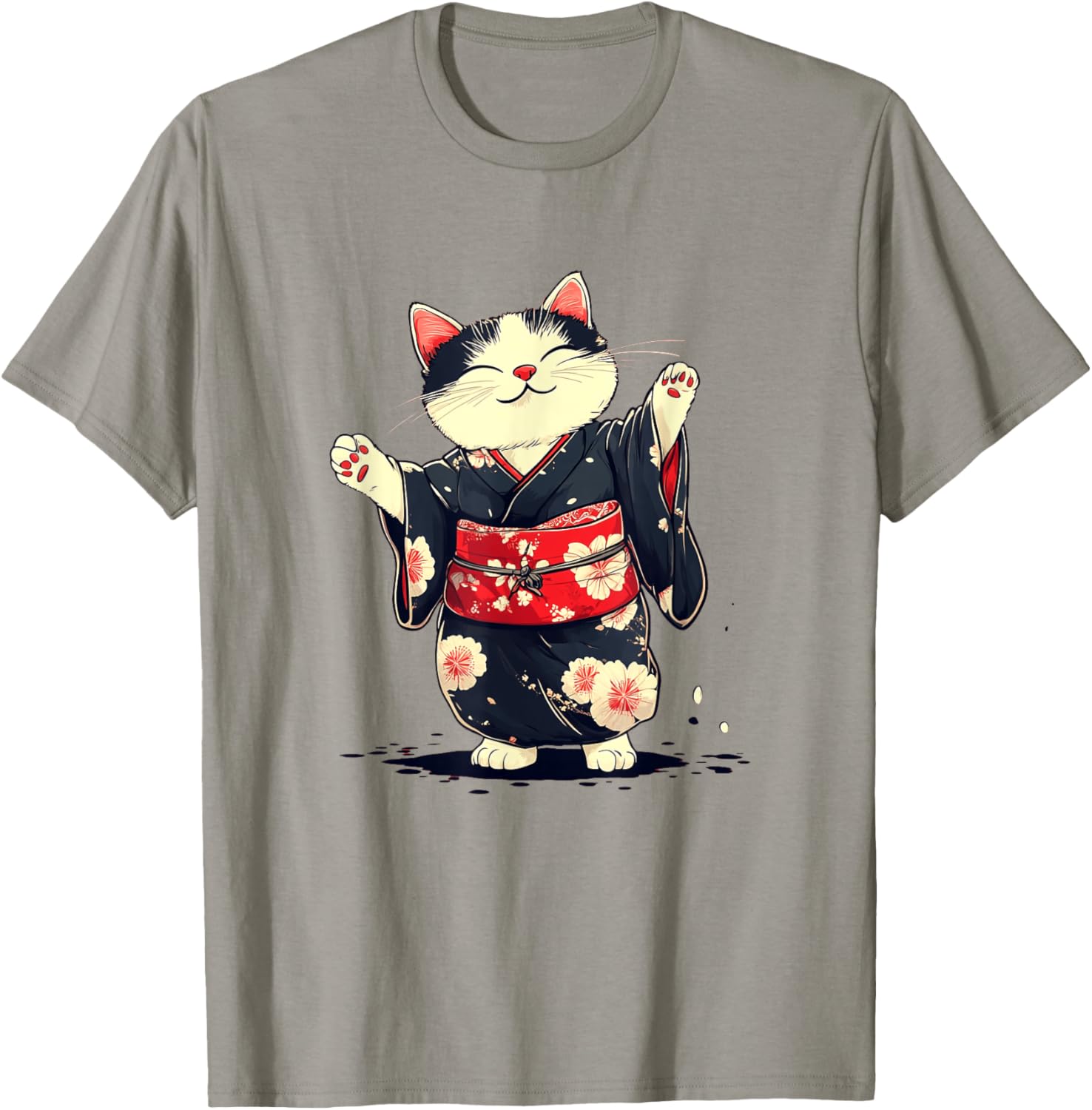 Pretty Kimono Cat T-Shirt for Japanese Style Lovers - Unisex Kids Adults - 5