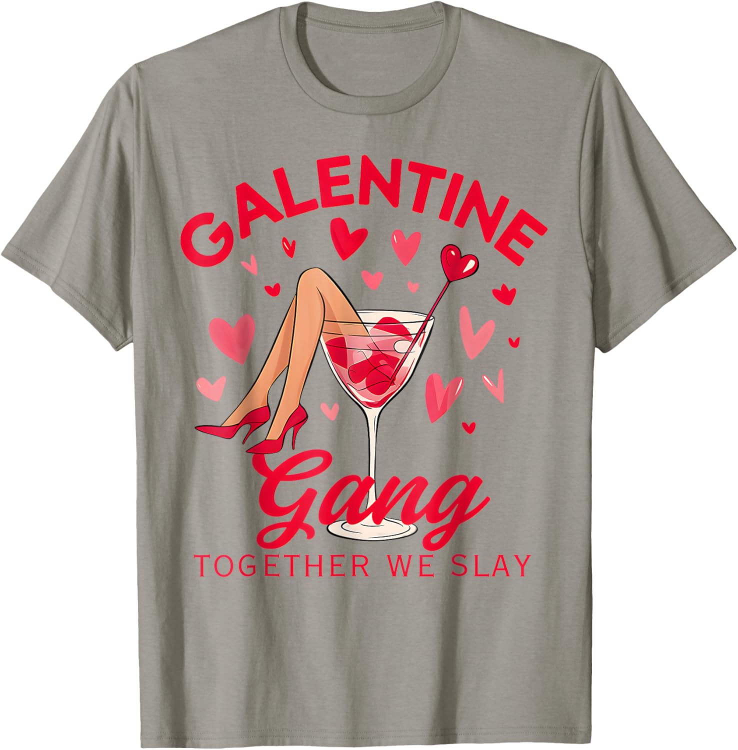 Galentine Gang Together We Slay Valentine's Day T-Shirt for Women and Girls - 9