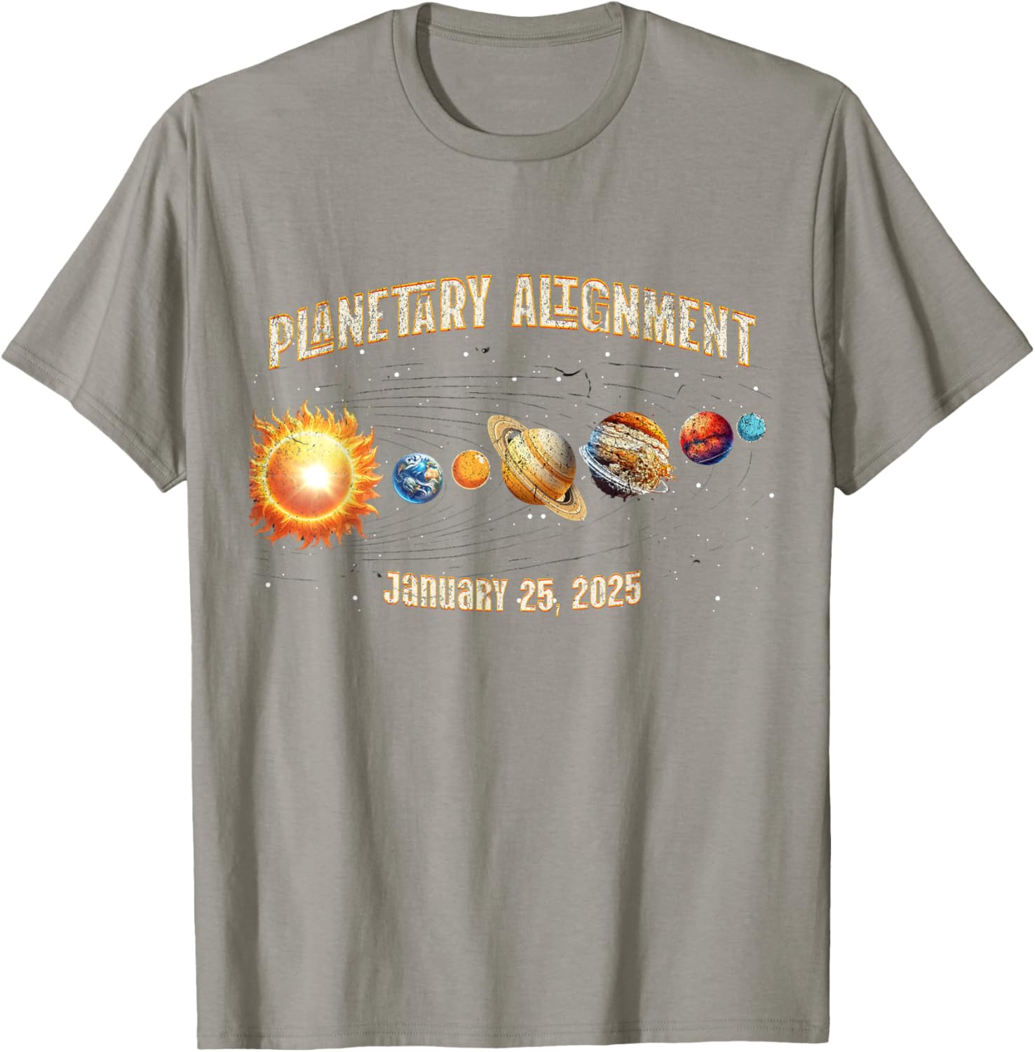 Vintage Planetary Alignment Memory T-Shirt for January 25 2025 Events - 19