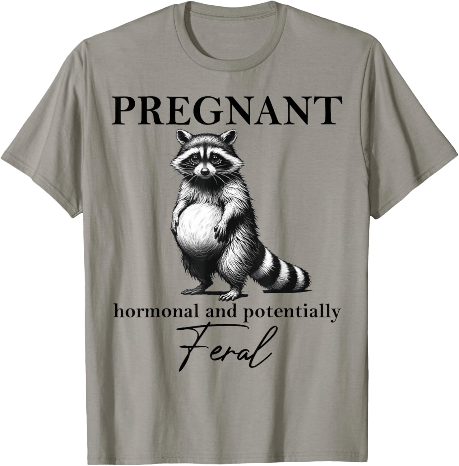 Cute Pregnant Hormonal Feral Pregnancy Announcement T-Shirt for Moms - 9