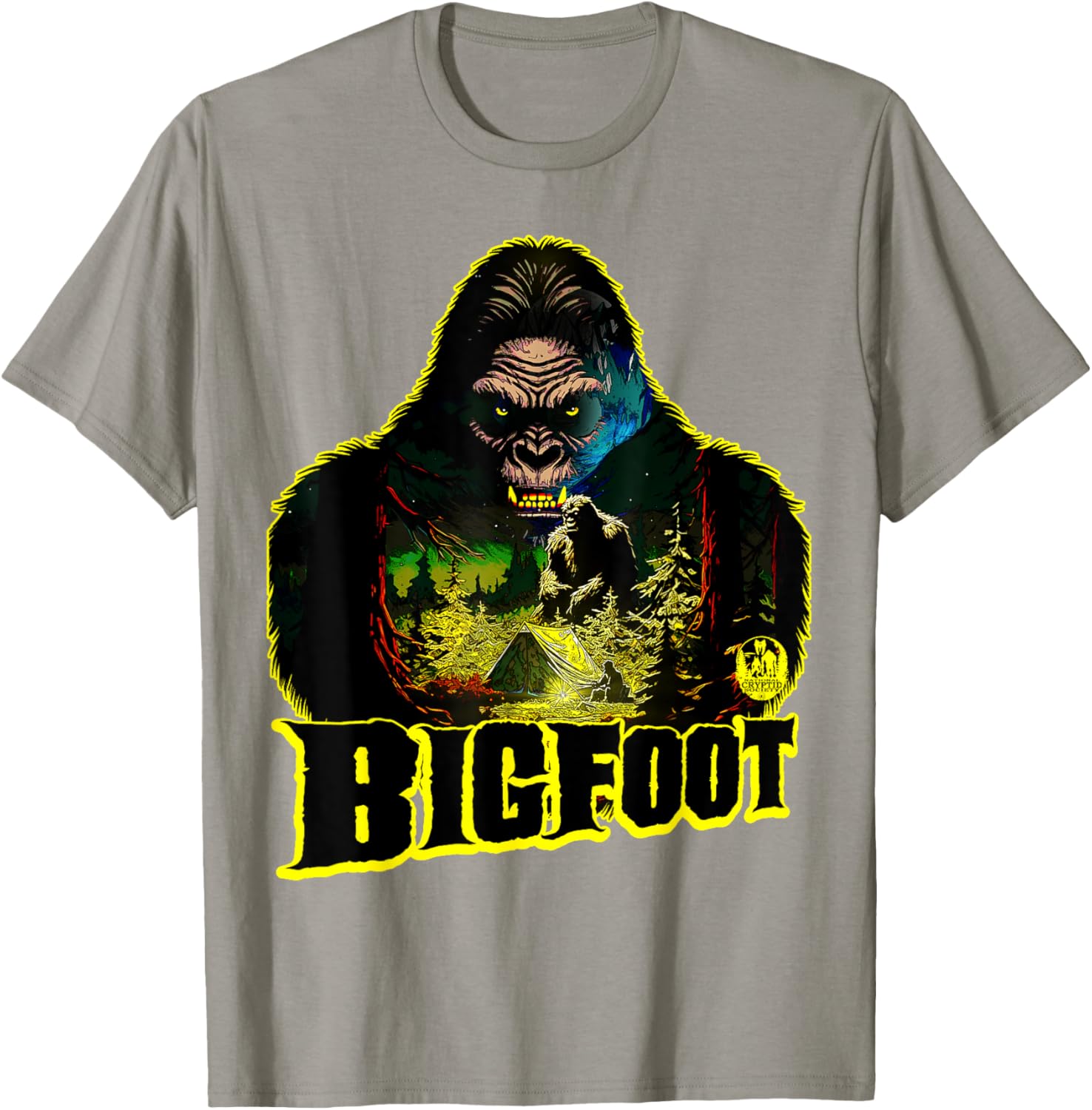 Bigfoot Scary Camping Sasquatch Tent T-Shirt for Outdoor Adventures - 3