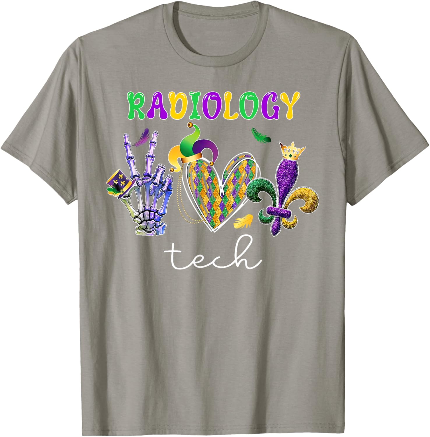 Radiology Tech Mardi Gras T-Shirt for X-Ray Technologists and Fans - 3