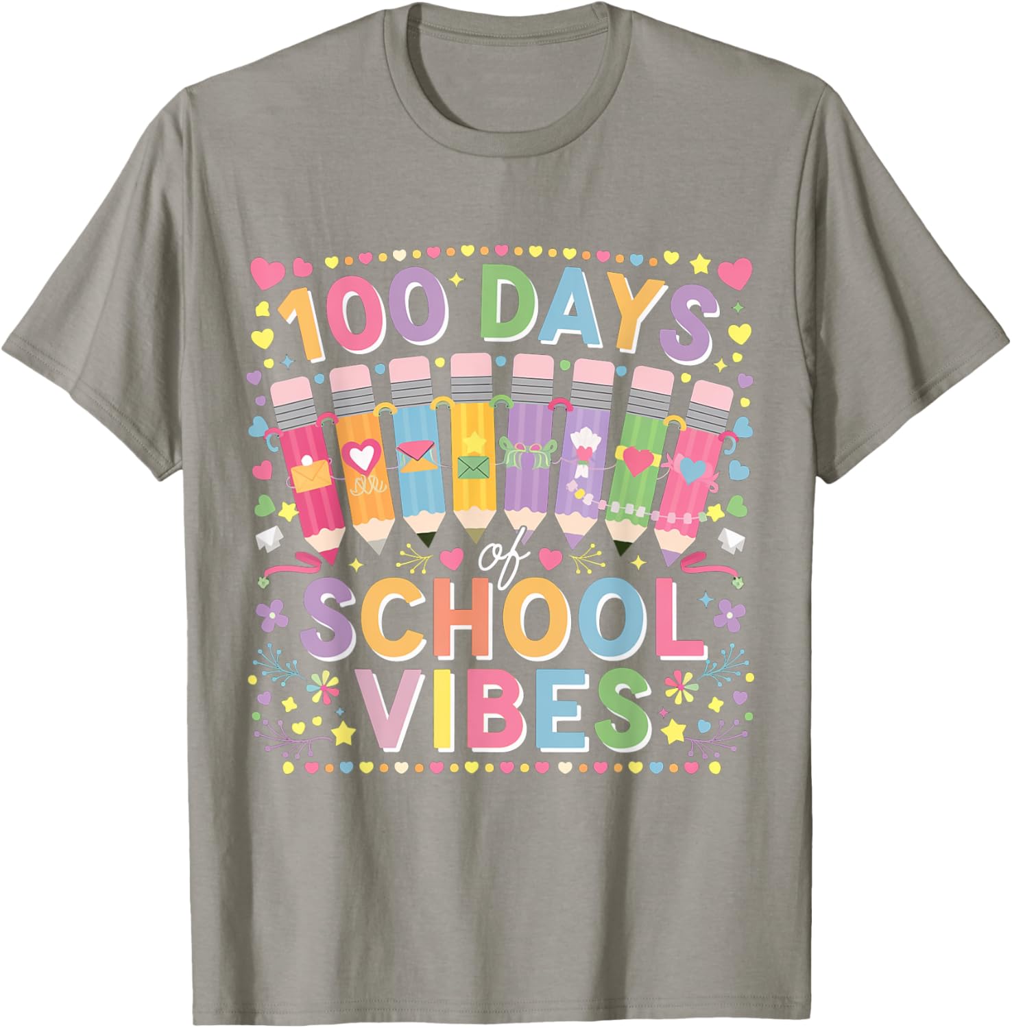 Cute Heart 100th Day of School T-Shirt for Kids Fun Celebration Wear - 8
