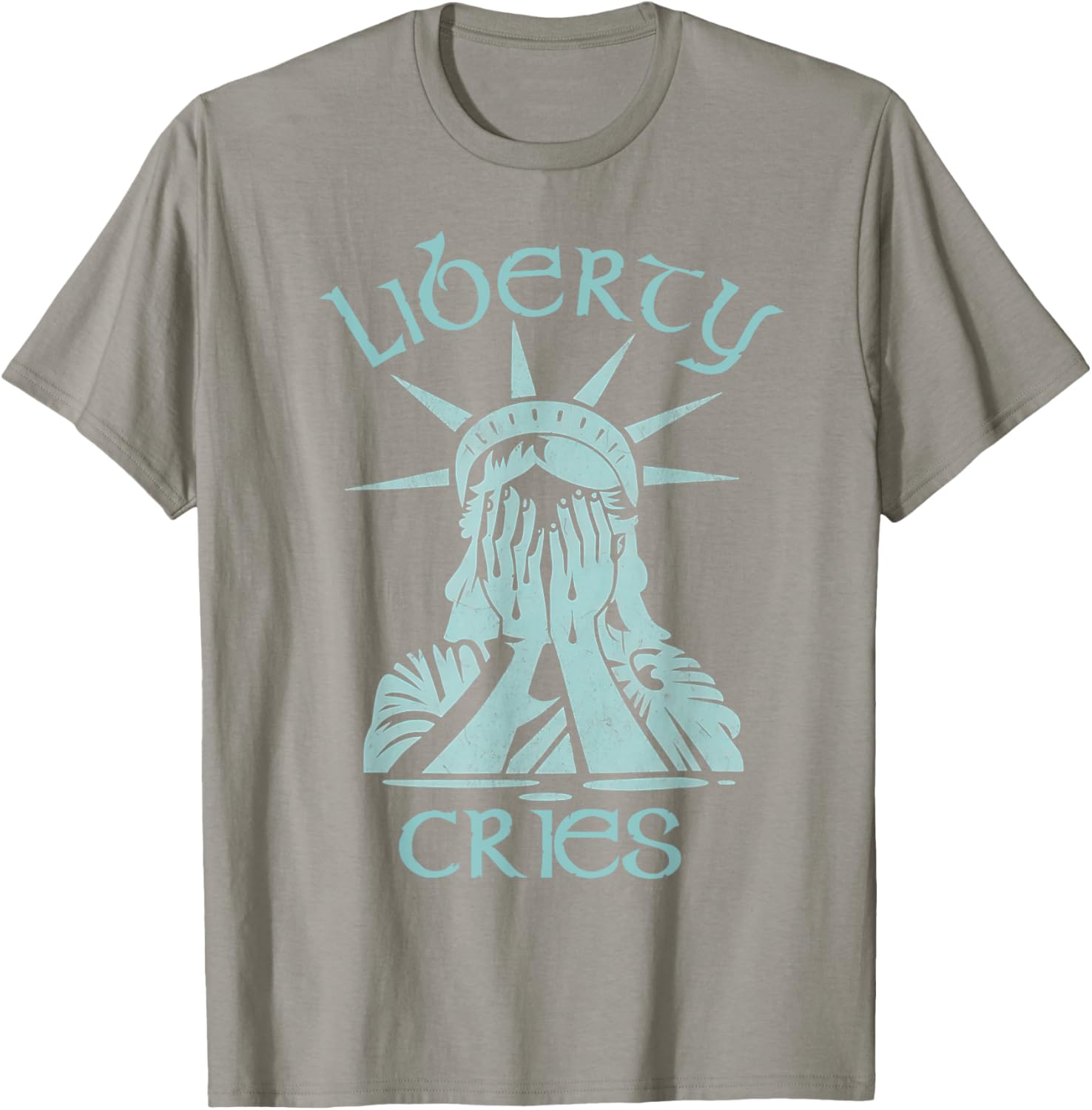 Statue of Liberty Headache Disgust Cry T-Shirt for American Pride - 17
