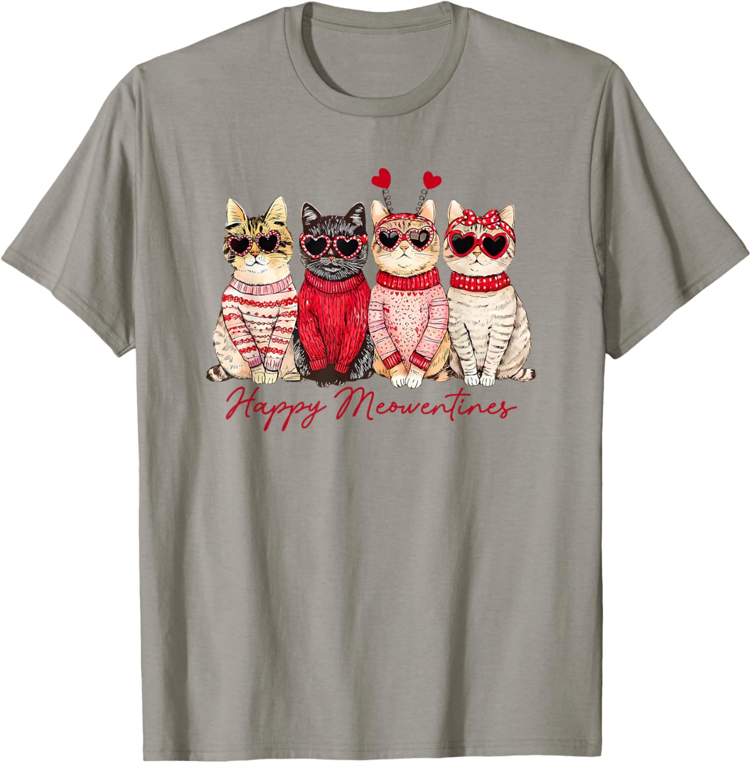 Happy Meowentines Cat T-Shirt for Valentine's Day Love and Fun - 3