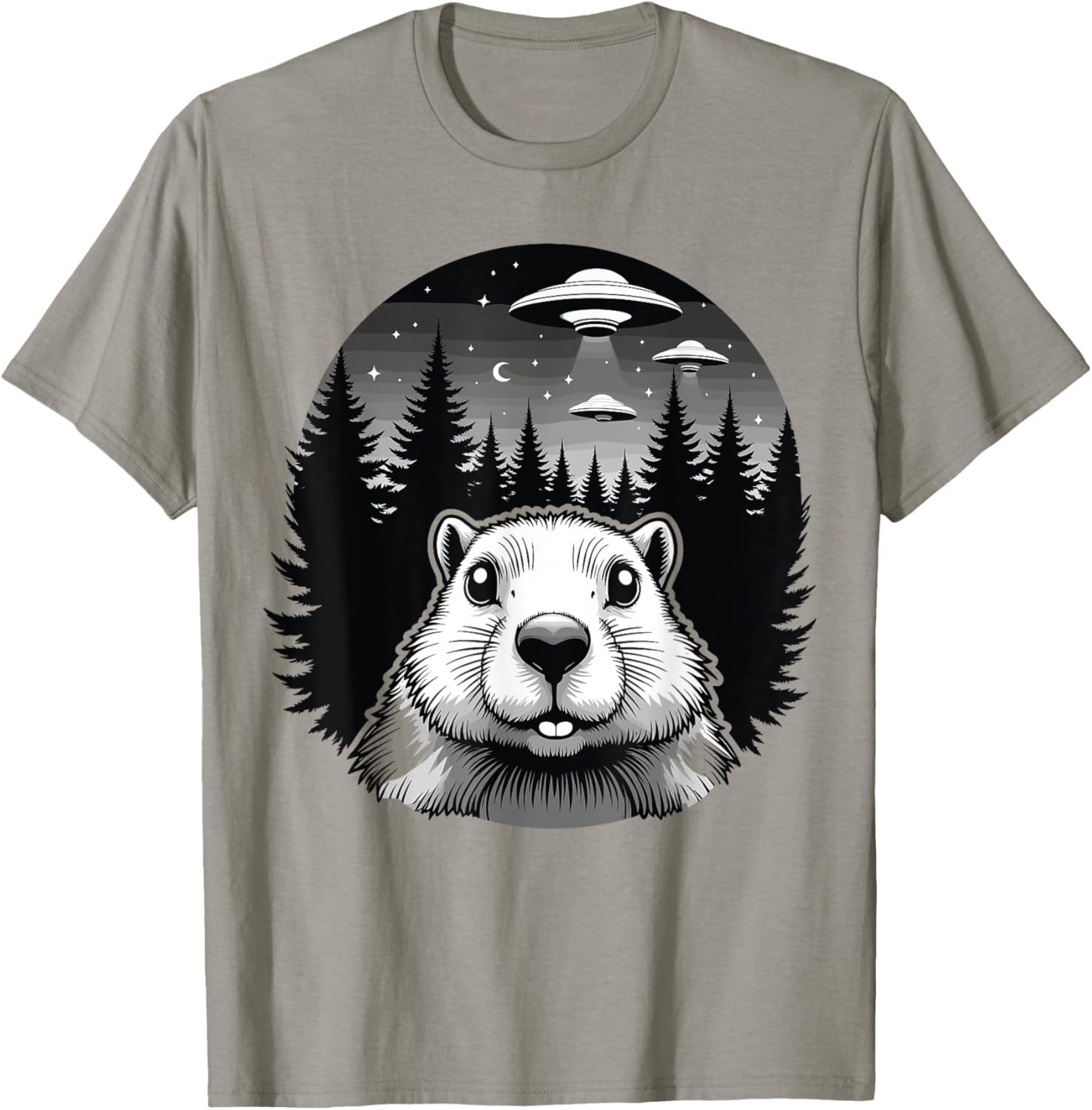 Funny Groundhog Day T-Shirt with UFOs and Aliens - Unique Gift Idea - 3