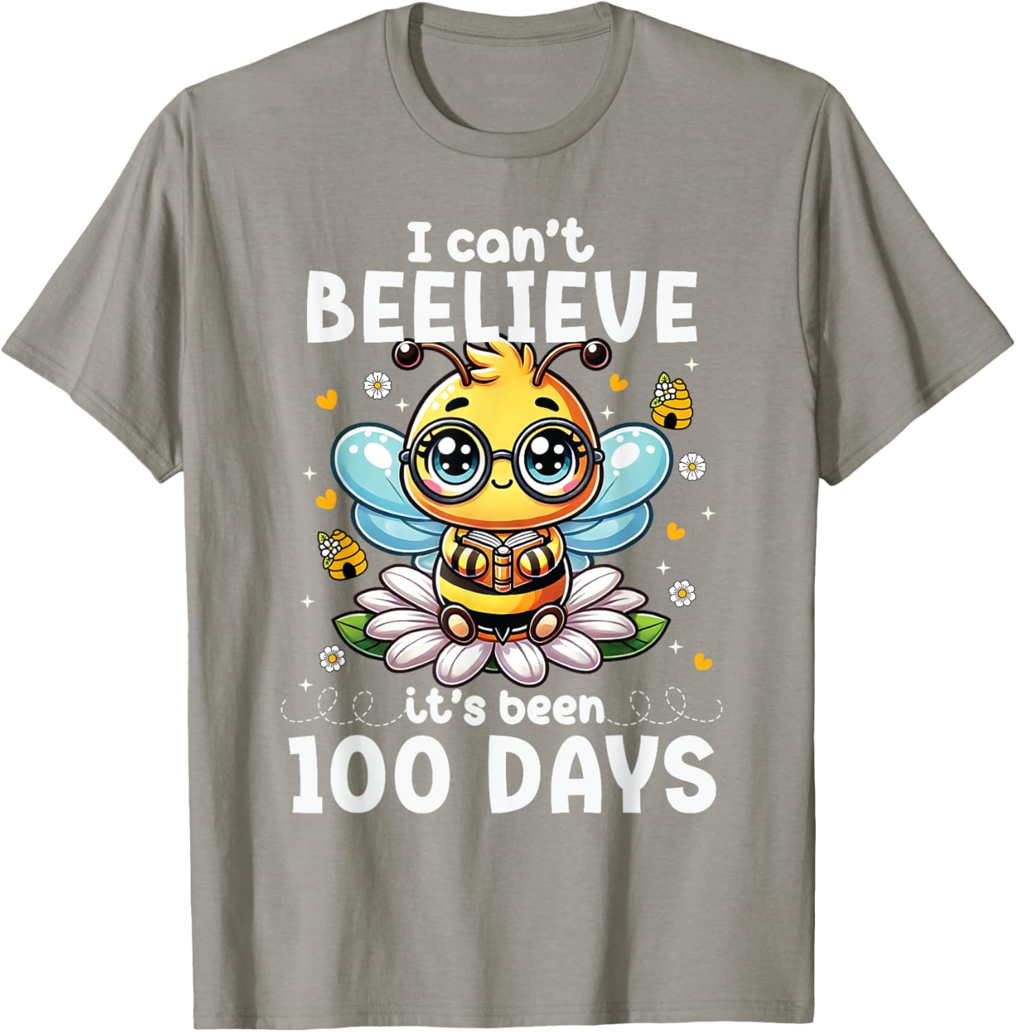 Fun 100 Days of School Bee T-Shirt for Kids and Teachers - 16