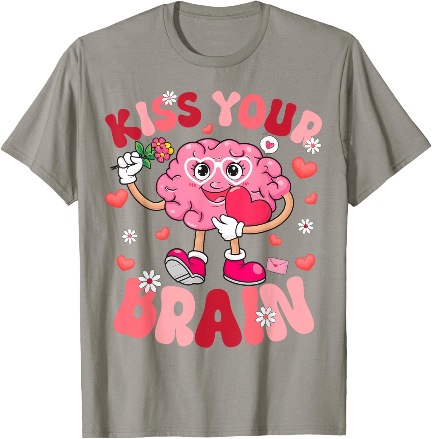 Kiss Your Brain Retro Valentines Day T-Shirt for Teacher Squad & Kids - 11