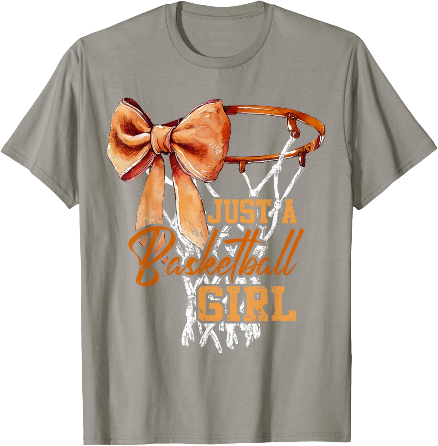 Just A Basketball Girl Cute Bow T-Shirt for Trendy Young Athletes - 4