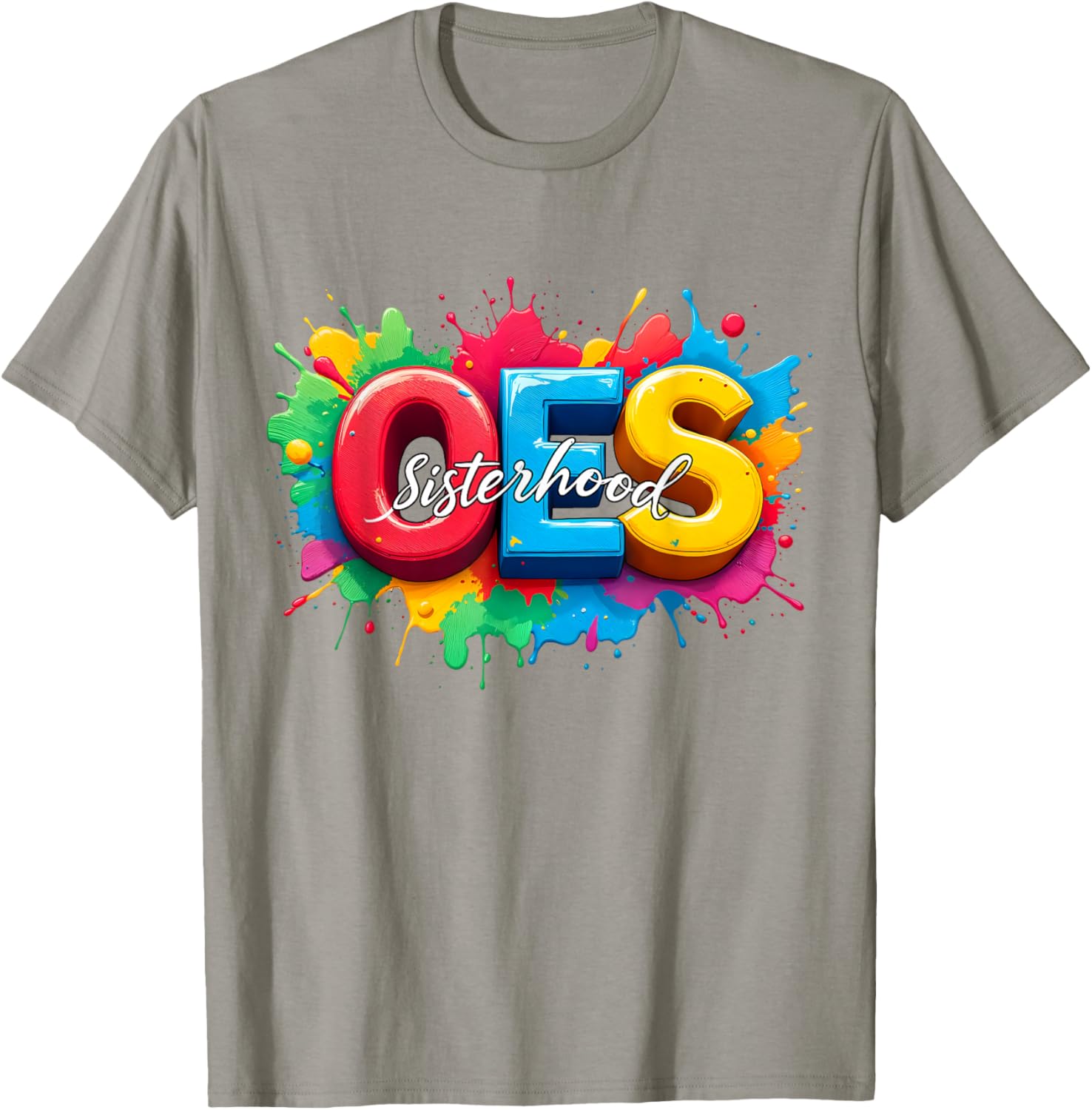Colorful OES Sisterhood Watercolor T-Shirt for Eastern Star Fans - 22