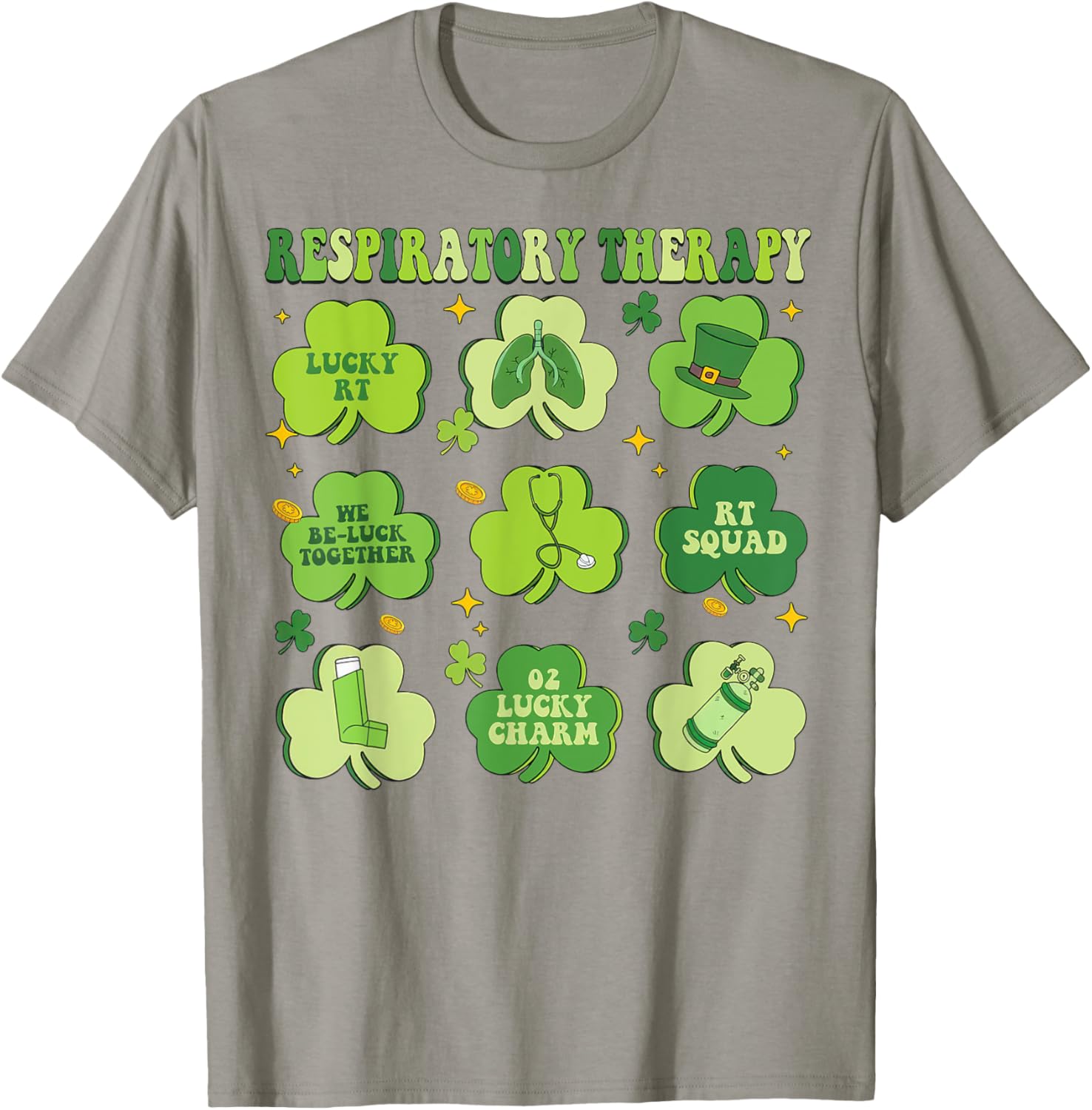 St Patrick's Day Shamrock T-Shirt for Respiratory Therapists - 9