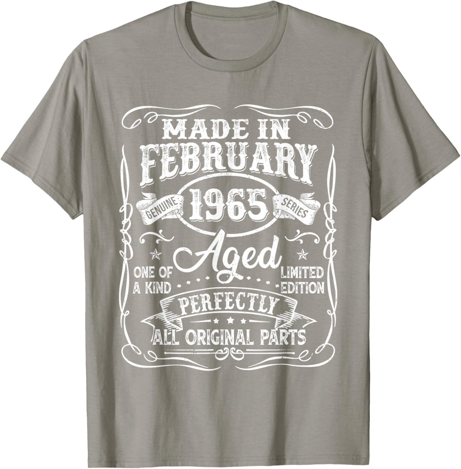 Vintage 60th Birthday T-Shirt for Men Born in February 1965 - 1