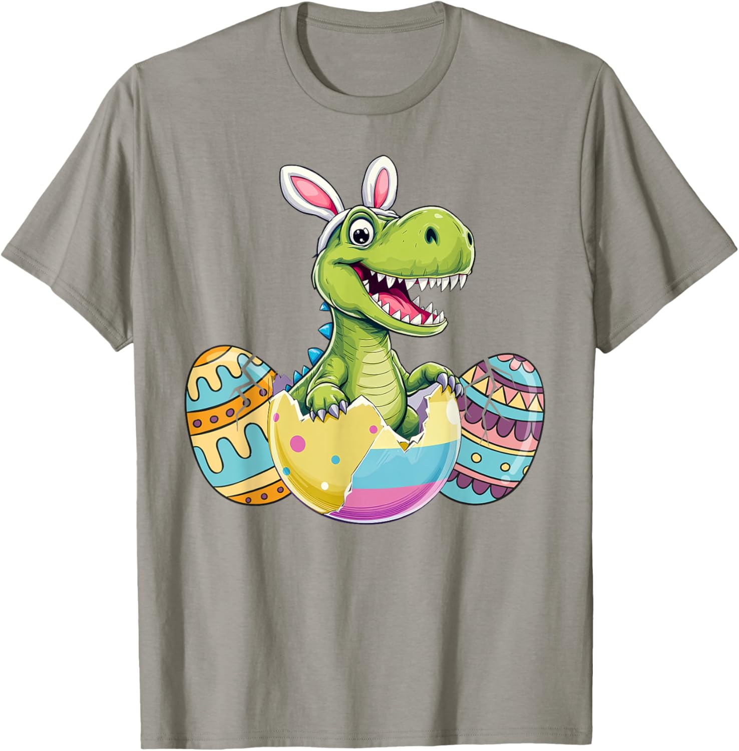 Happy Easter Dinosaur Bunny Ears T Rex Kids T-Shirt for Boys - 6