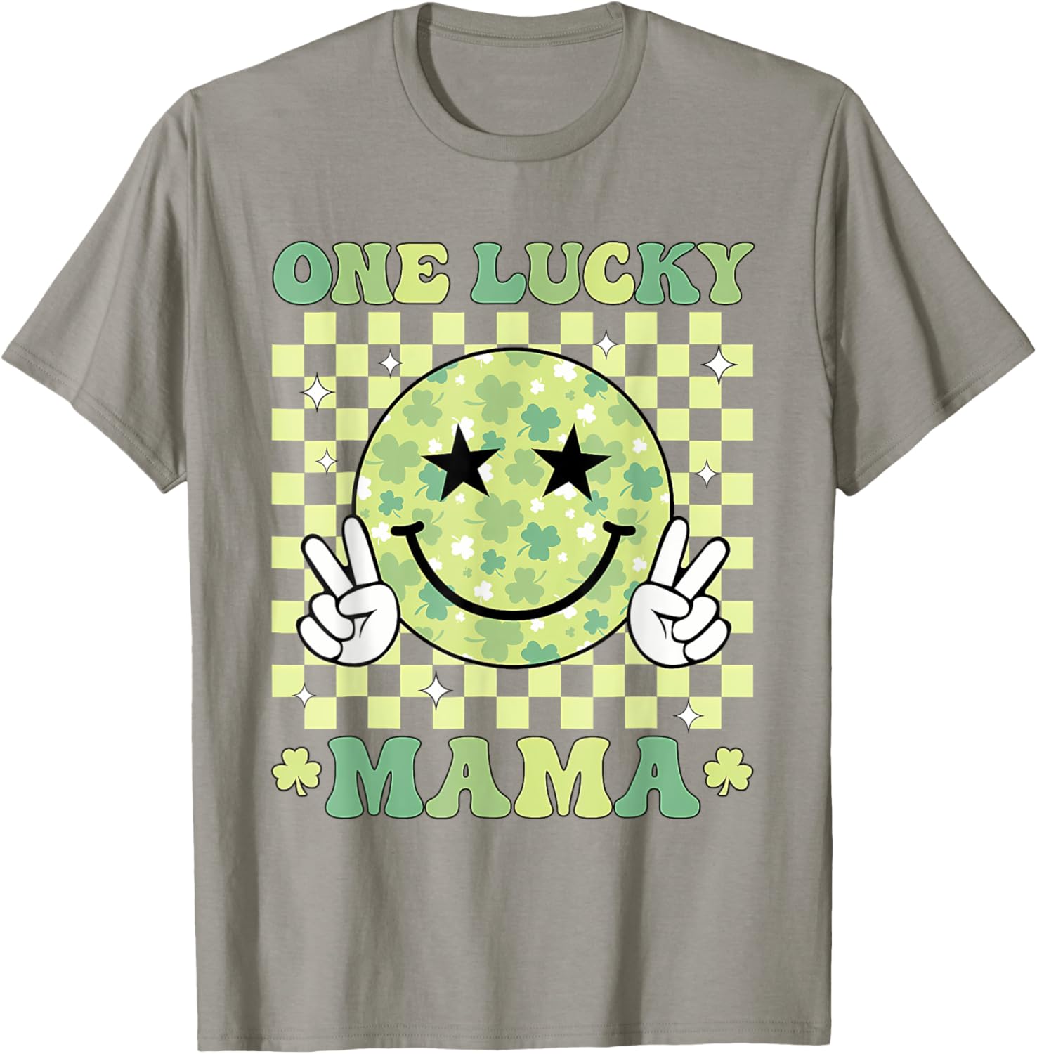 One Lucky Mama St Patricks Day 2025 Retro T-Shirt for Moms - 14