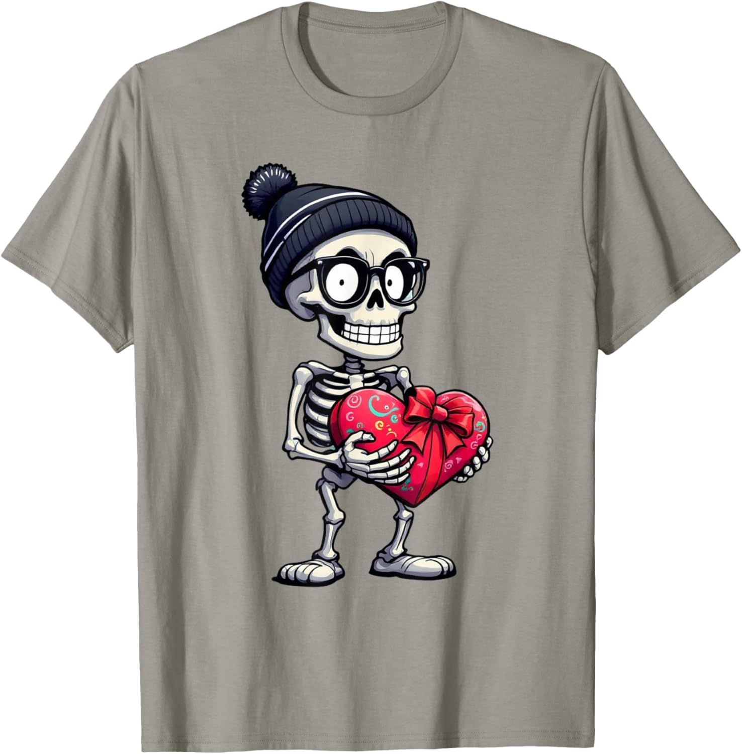 Funny Skeleton Heart Valentine's Day T-Shirt for Men and Women - 3