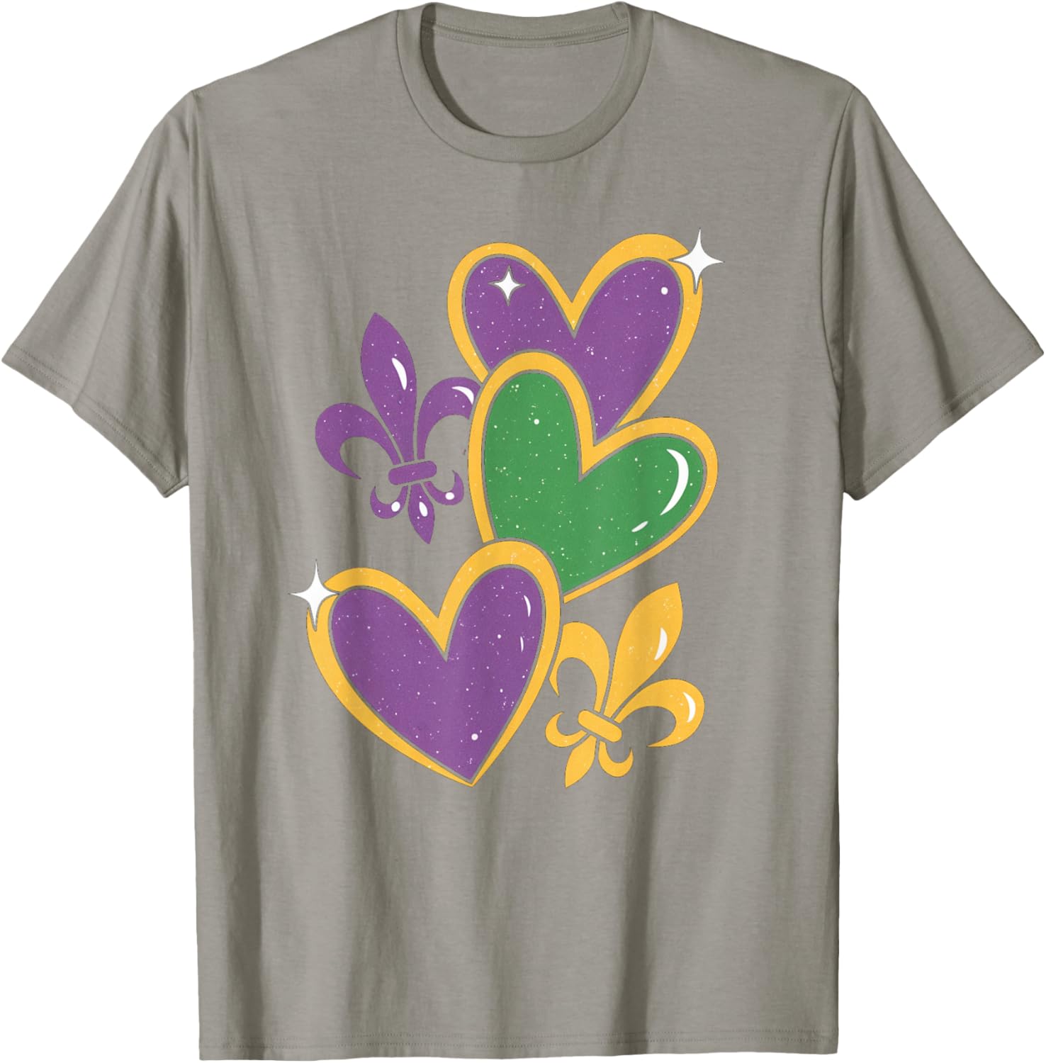 Mardi Gras Hearts T-Shirt for Women Girls Kids and Toddlers - 15