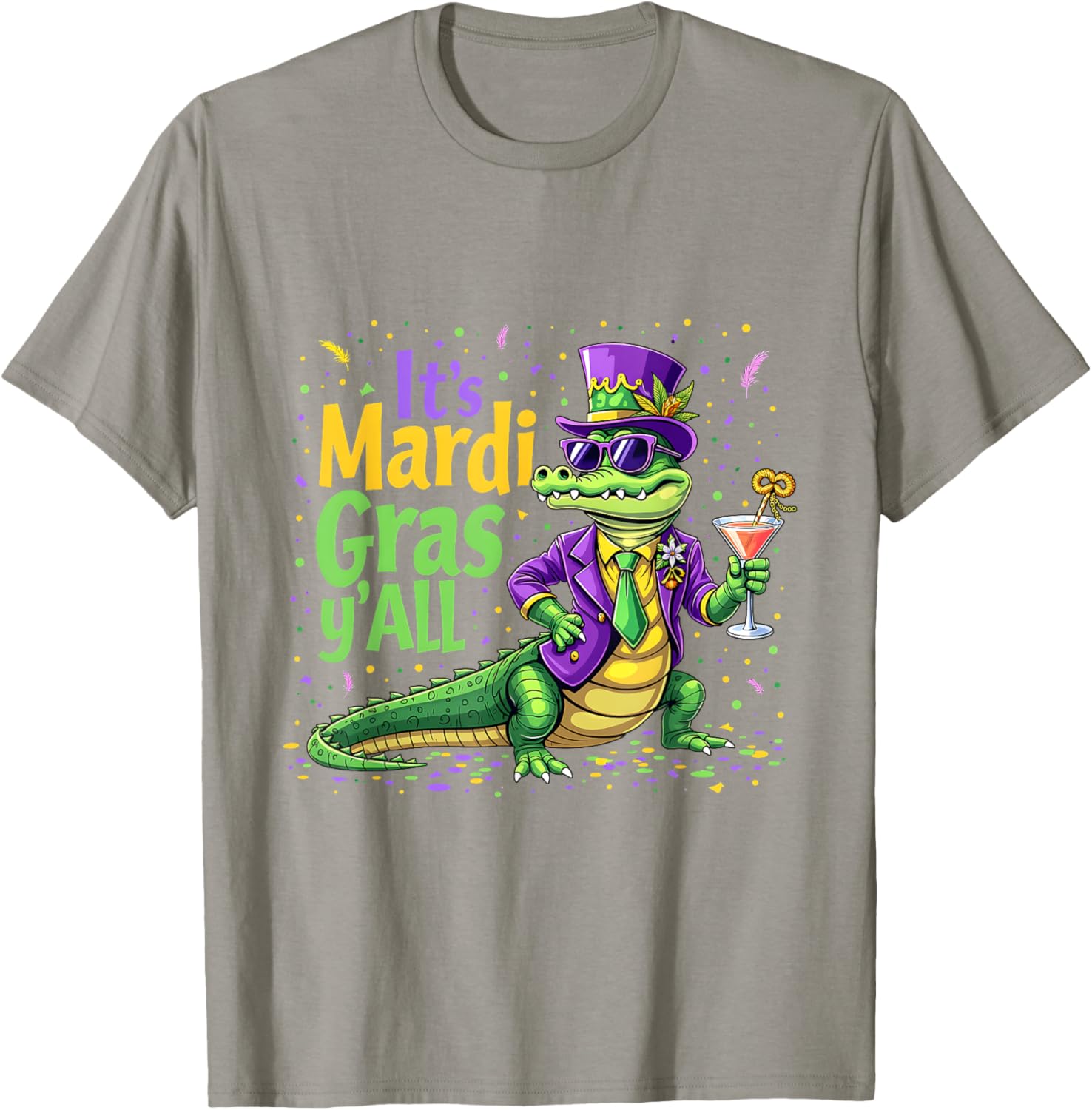Funny Mardi Gras 2025 Alligator T-Shirt for Fun Festivities - 6