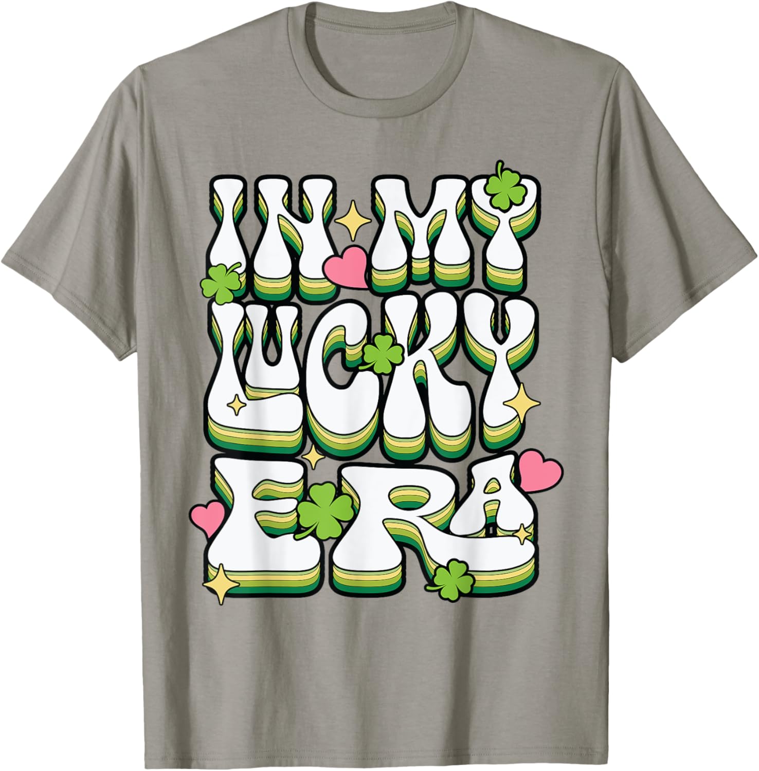St Patricks Day Lucky Era Funny Irish Shamrock Groovy T-Shirt - 18
