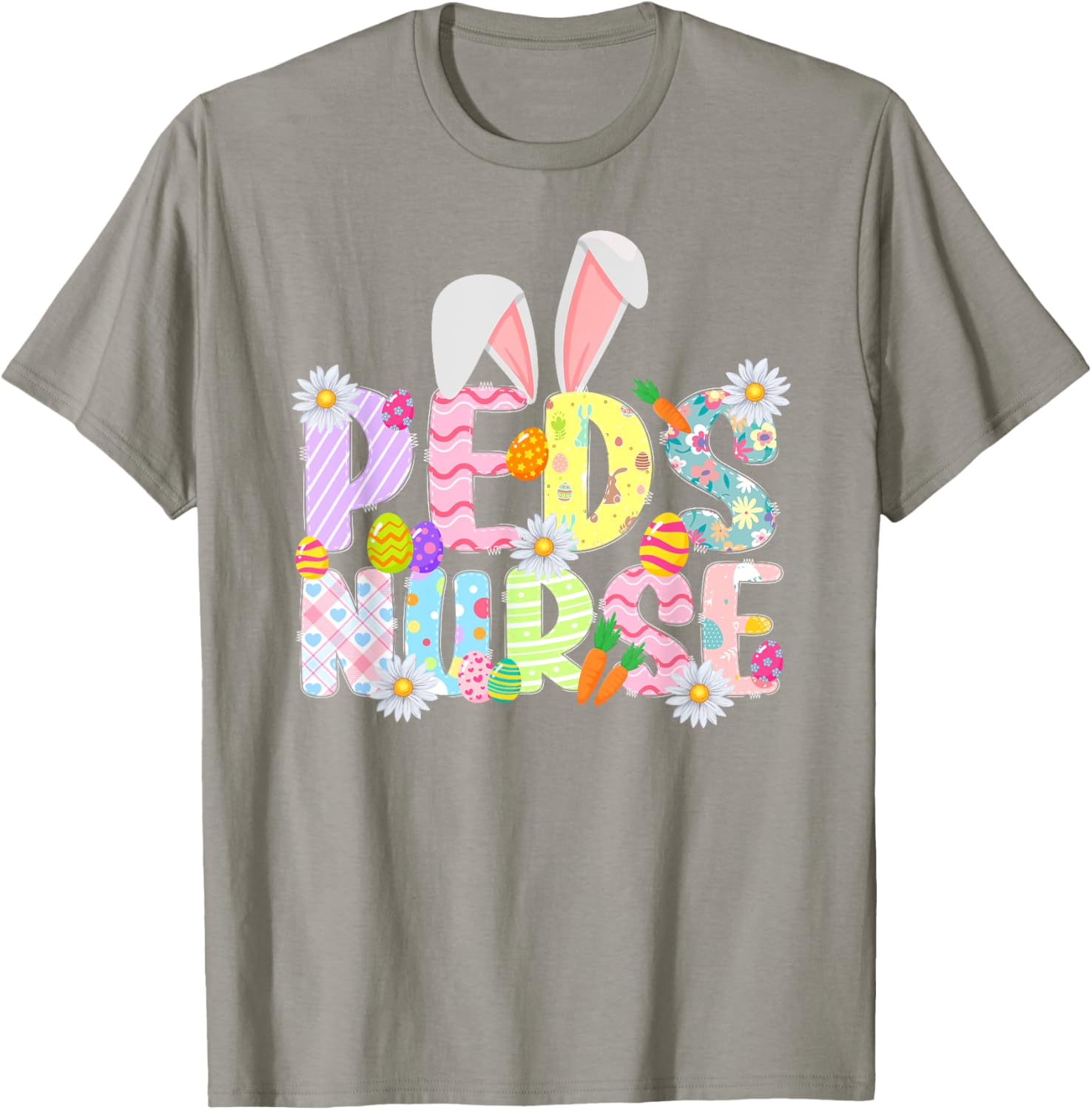 Peds Nurse Easter Bunny T-Shirt for Pediatric Nurses Fun Holiday Outfit - 13