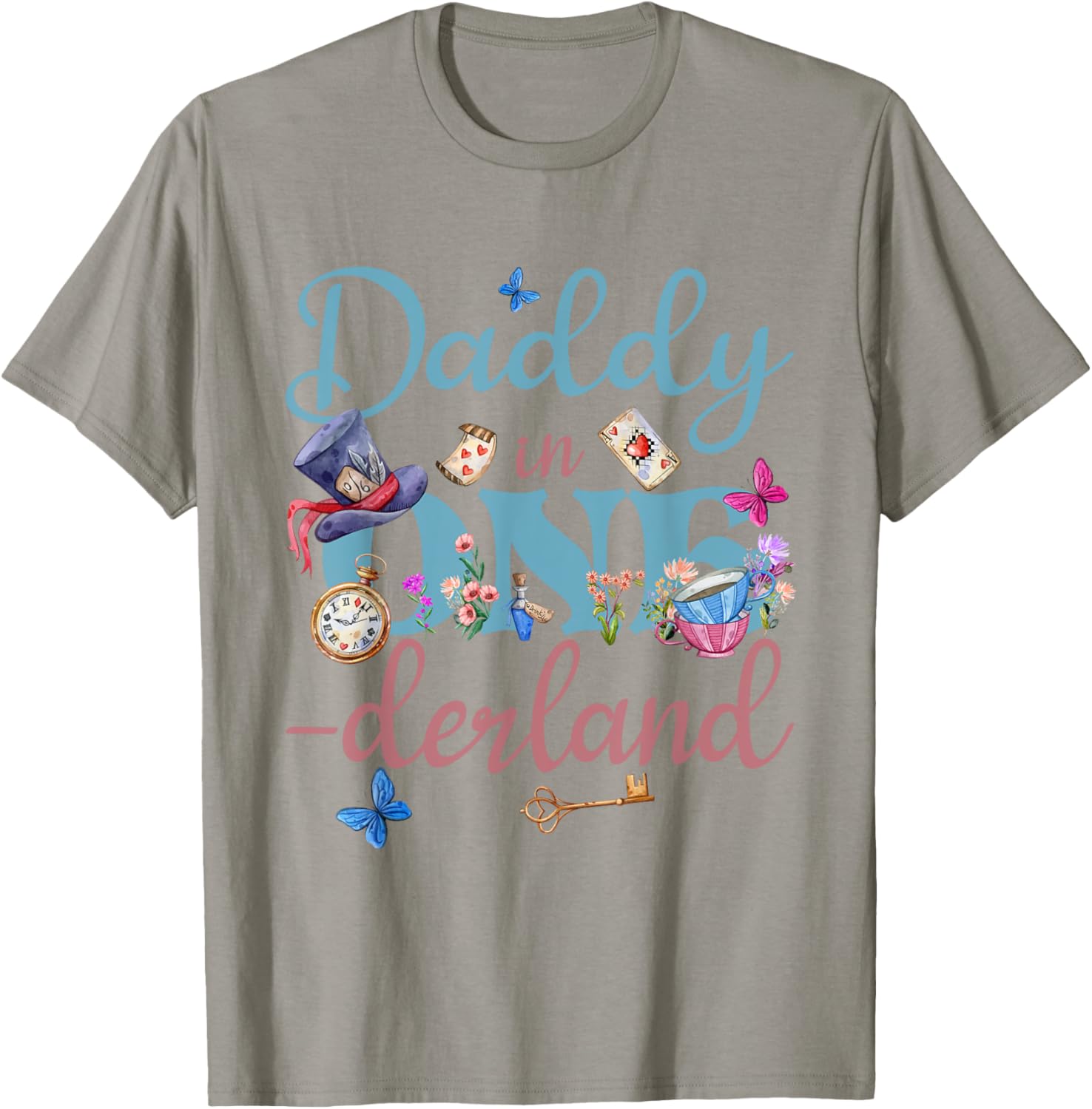 Alice in ONEderland Daddy of Birthday Girl T-Shirt for Celebrations - 13
