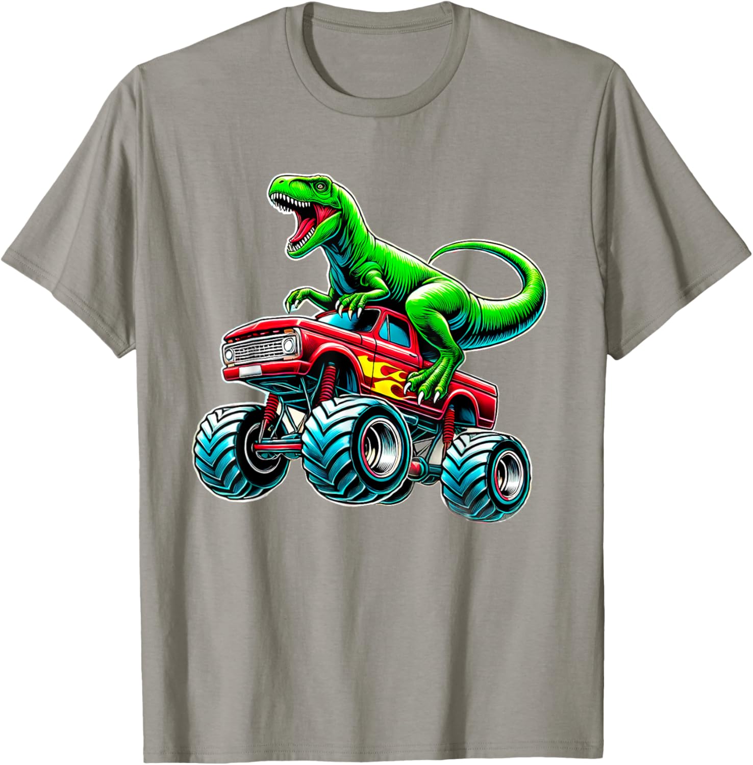 Monster Truck Dinosaur Birthday Party T-Shirt for Boys Fun Gift - 16