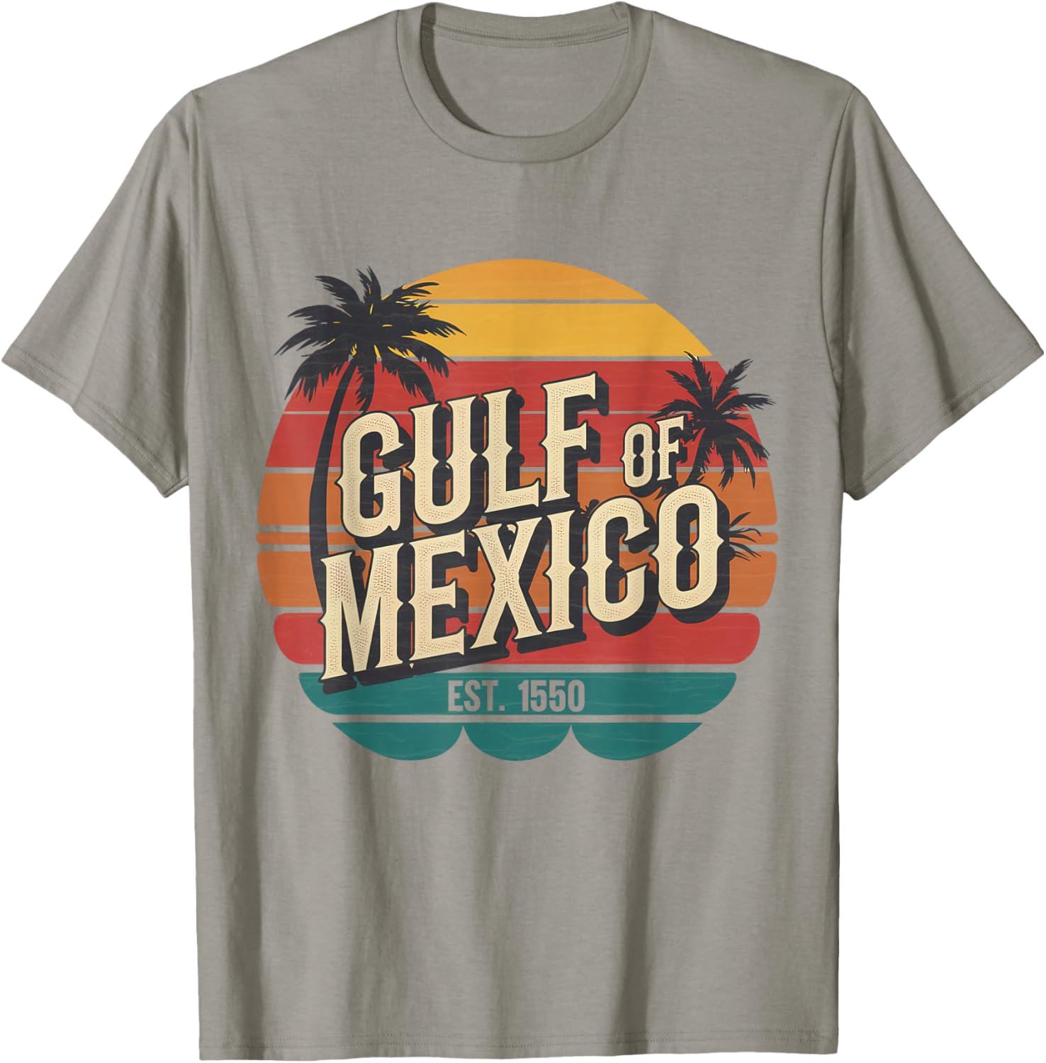 Vintage Gulf of Mexico EST 1550 Retro T-Shirt for Beach Lovers - 15