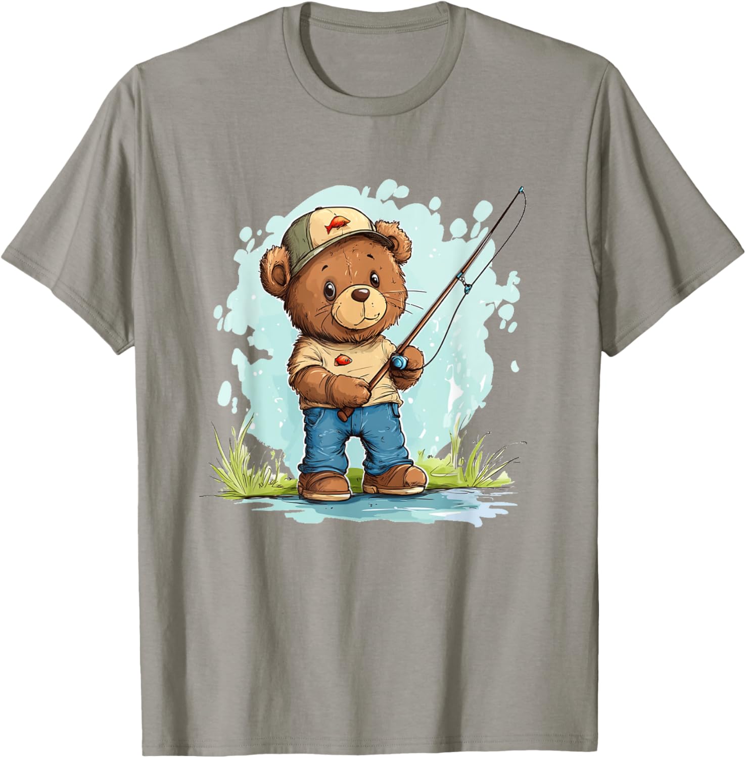 Fishing with Teddy Bear Graphic T-Shirt for Fun Seekers and Adventurers - 22