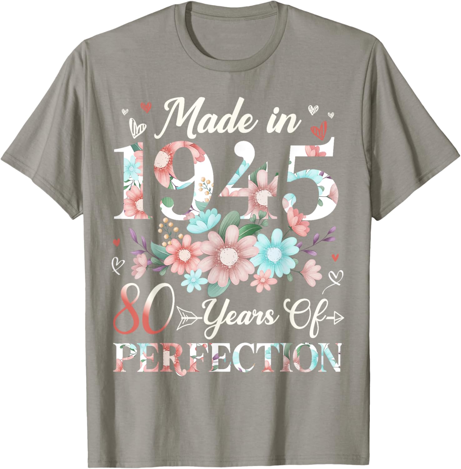 Floral 80th Birthday T-Shirt for Women - Celebrating 80 Years of Joy - 14