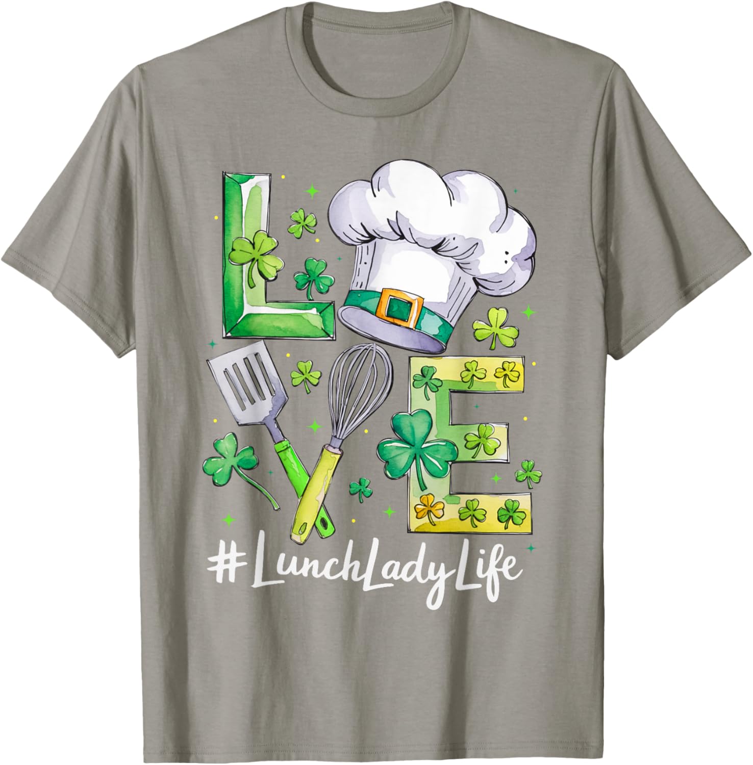 Funny Love Lunch Lady Life St Patricks Day T-Shirt for Men and Women - 2