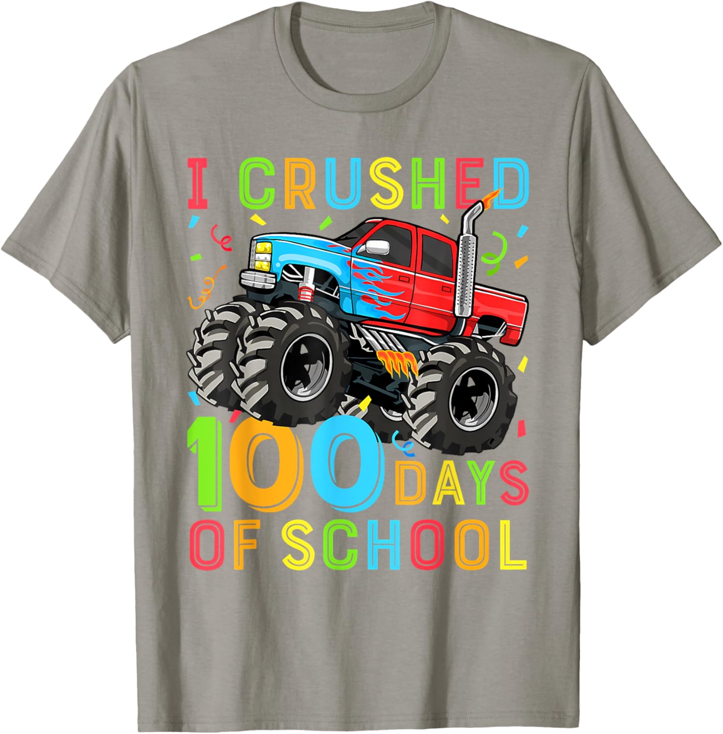 100 Days of School Monster Truck Shirt for Boys Fun 100th Day Outfit - 24