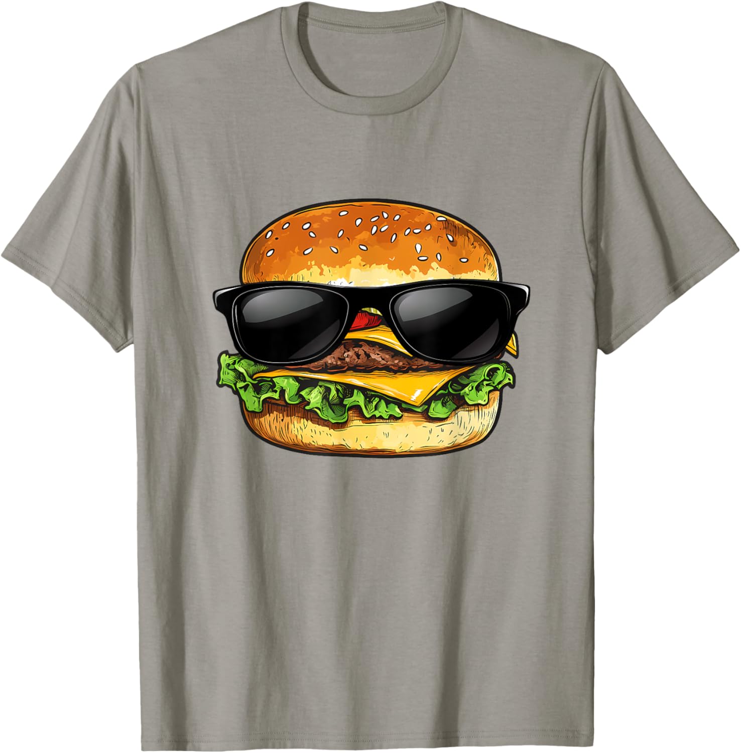 Funny Hamburger Sunglasses Cheese BBQ T-Shirt for Food Lovers - 24
