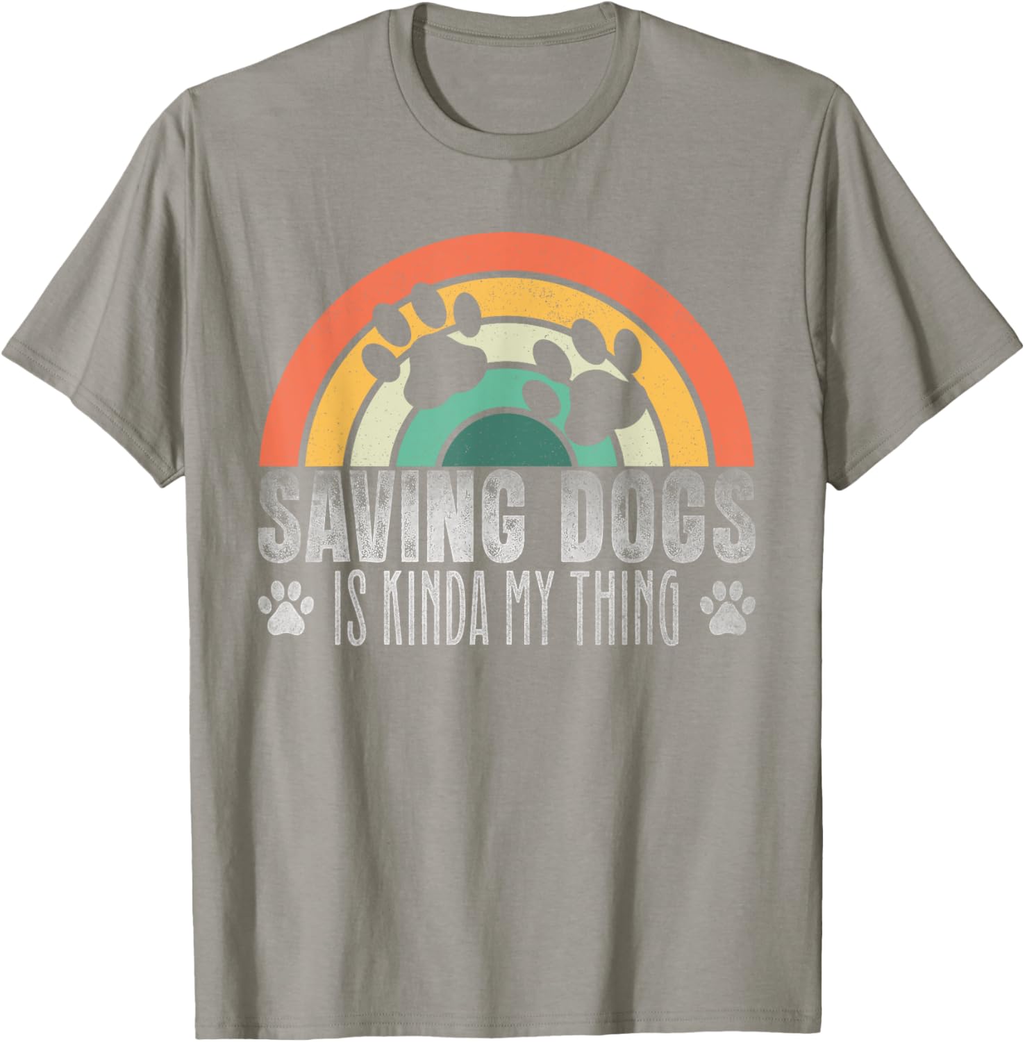 Vintage Dog Rescue Paw Print T-Shirt for Men and Women - Saving Dogs Style - 6