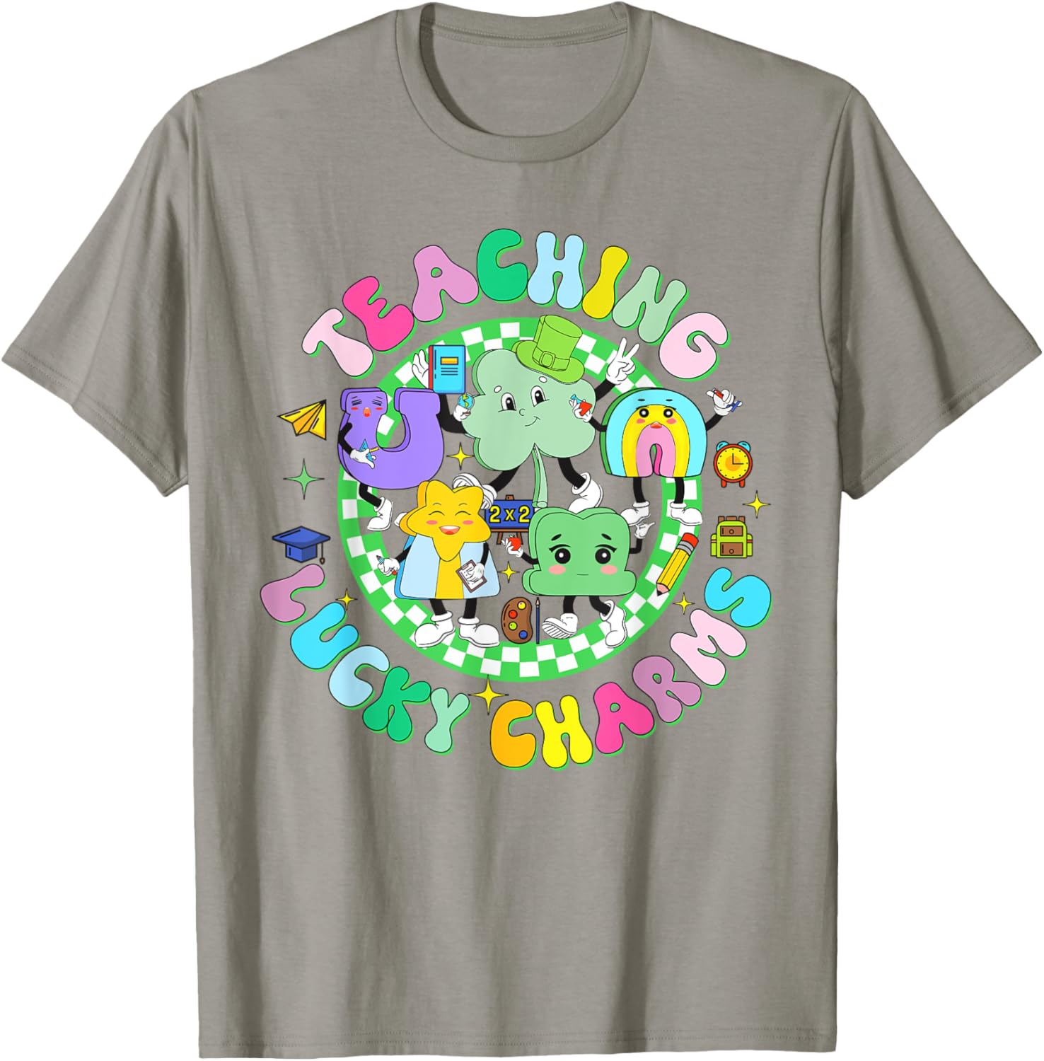 Lucky Charms St Patrick's Day Teacher T-Shirt for Classroom Fun - 14