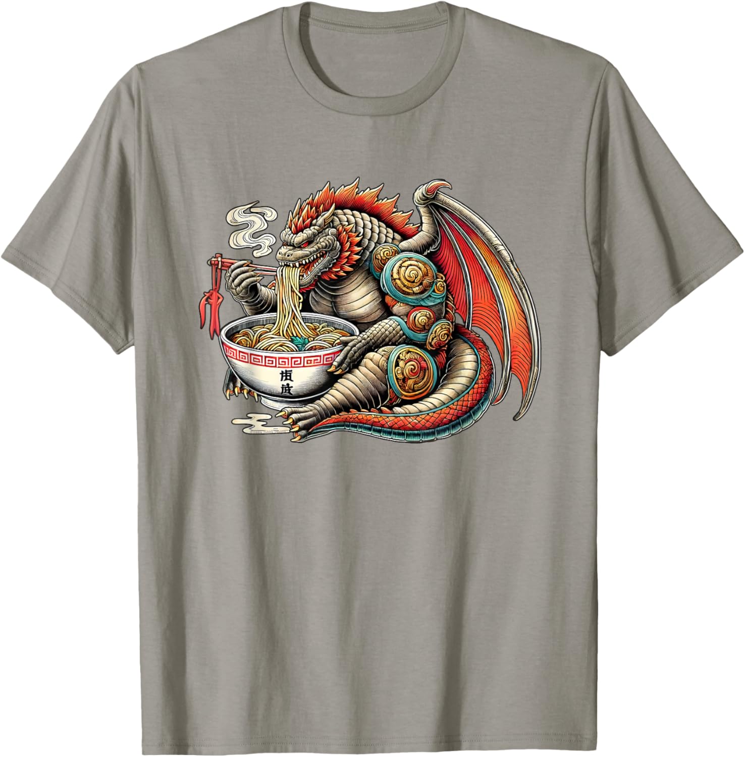 Funny Kaiju Dragon Ramen Monster T-Shirt for Japanese Culture Fans - 12