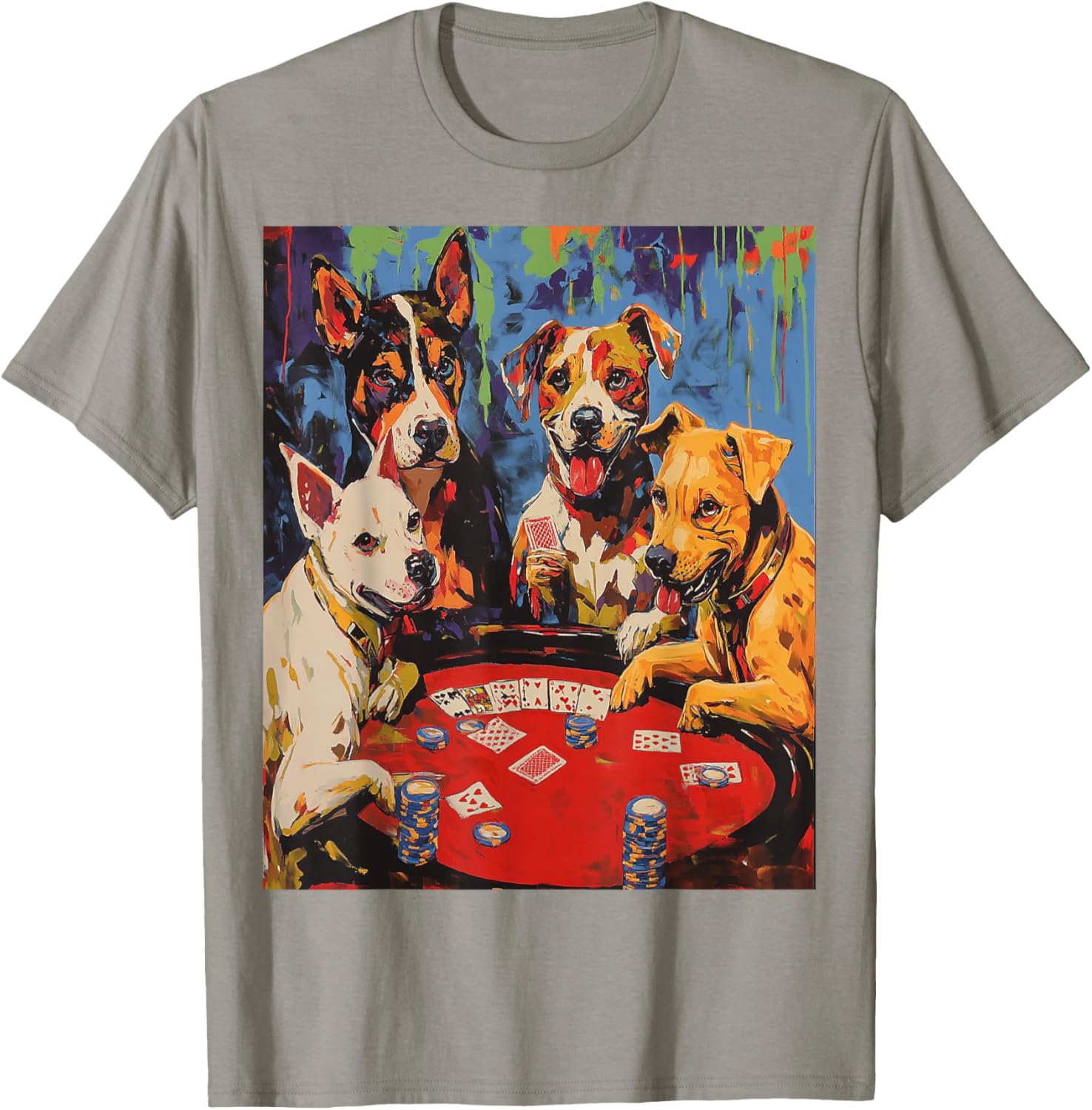 Dogs Playing Poker T-Shirt for Fun Pet Lovers - Stylish Graphic Tee - 4