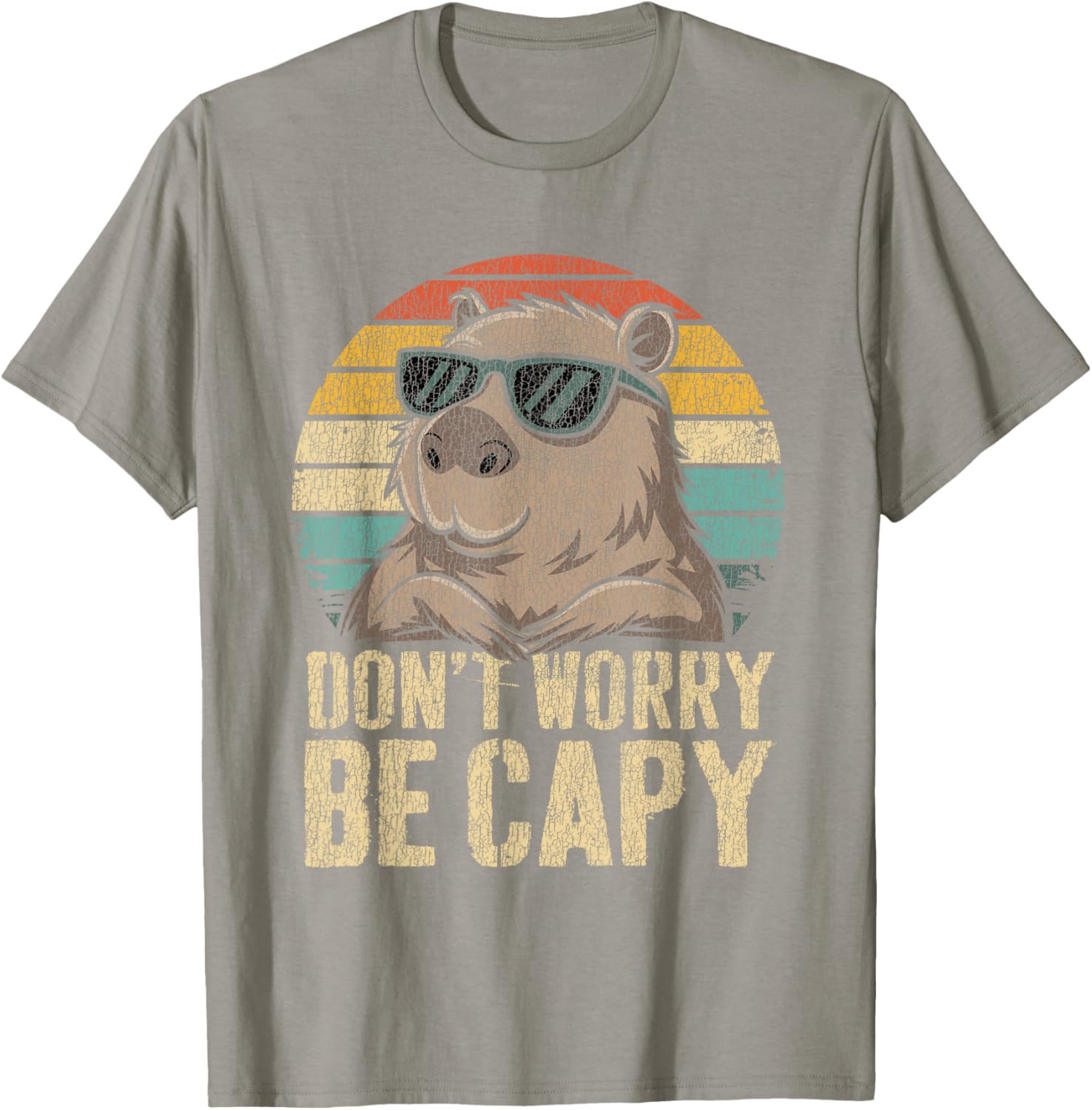 Dont Worry Be Capy Capybara Funny Retro T-Shirt for All Ages - 13