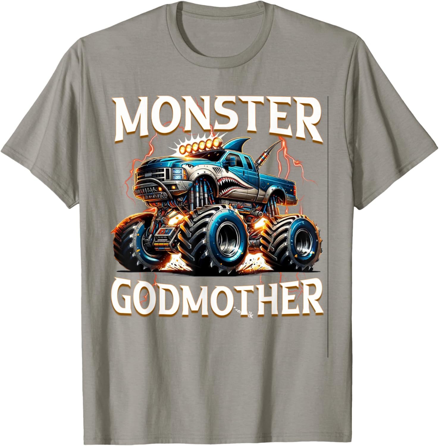 Godmother Family Matching Monster Truck T-Shirt for Truck Lovers - 17