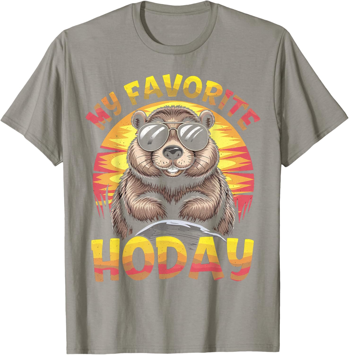 My Favorite Holiday Groundhog Day T-Shirt Featuring Woodchuck Design - 8