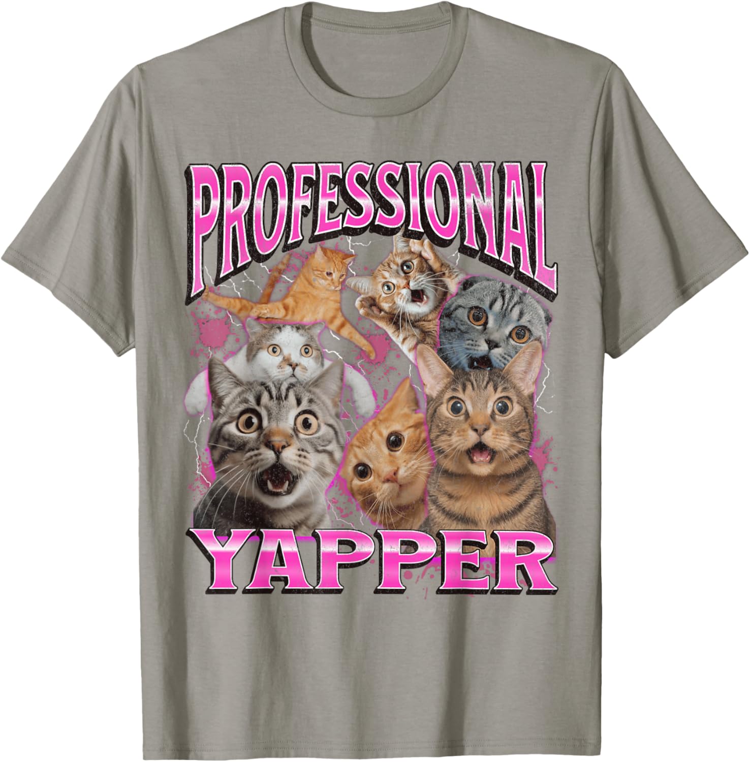 Funny 90s Cat Meme T-Shirt for Men and Women - Yapper Graphic Tee - 5