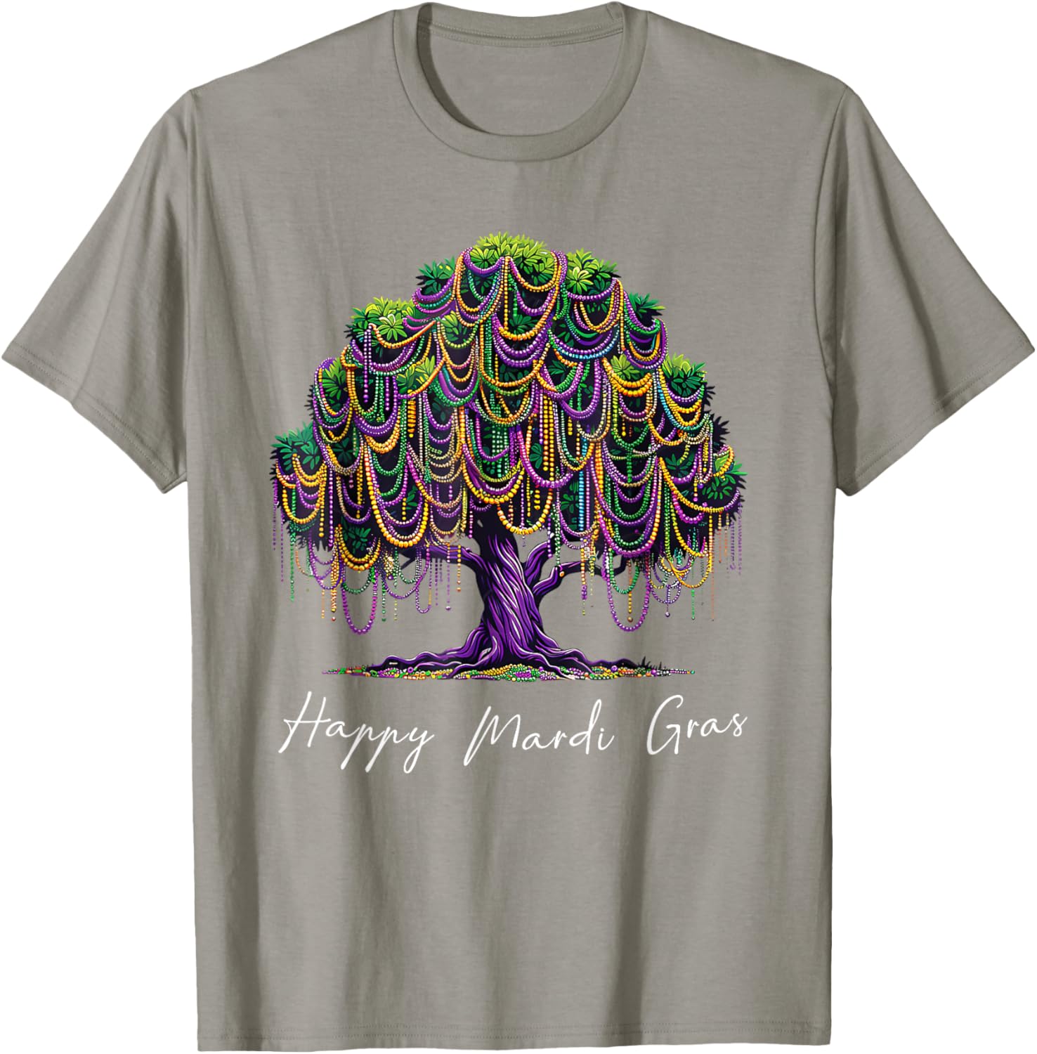 Mardi Gras Tree Beads T-Shirt for Men, Women, and Kids – Fat Tuesday Fun - 23