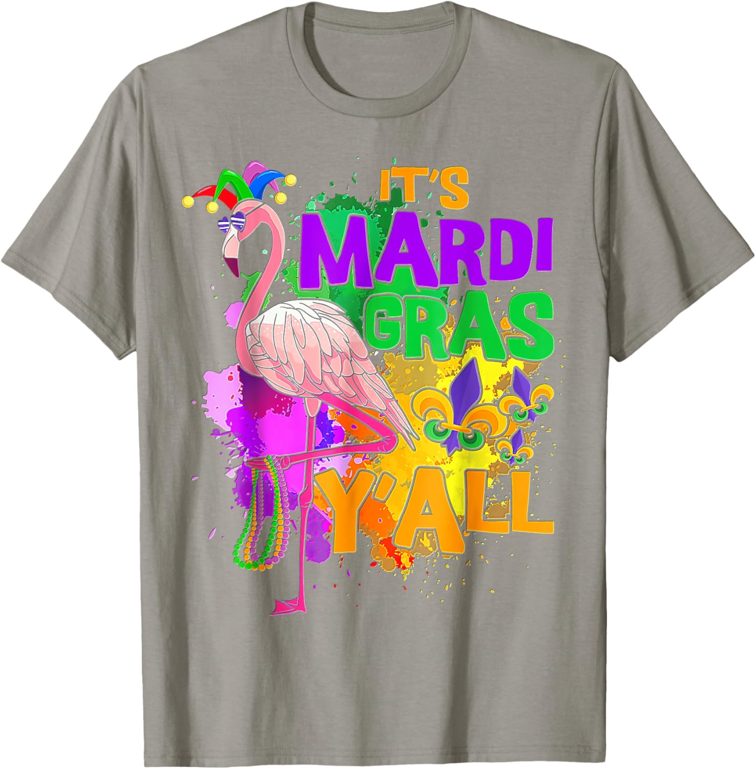 Flamingo Mardi Gras Carnival Party T-Shirt for Fun Festive Celebrations - 15
