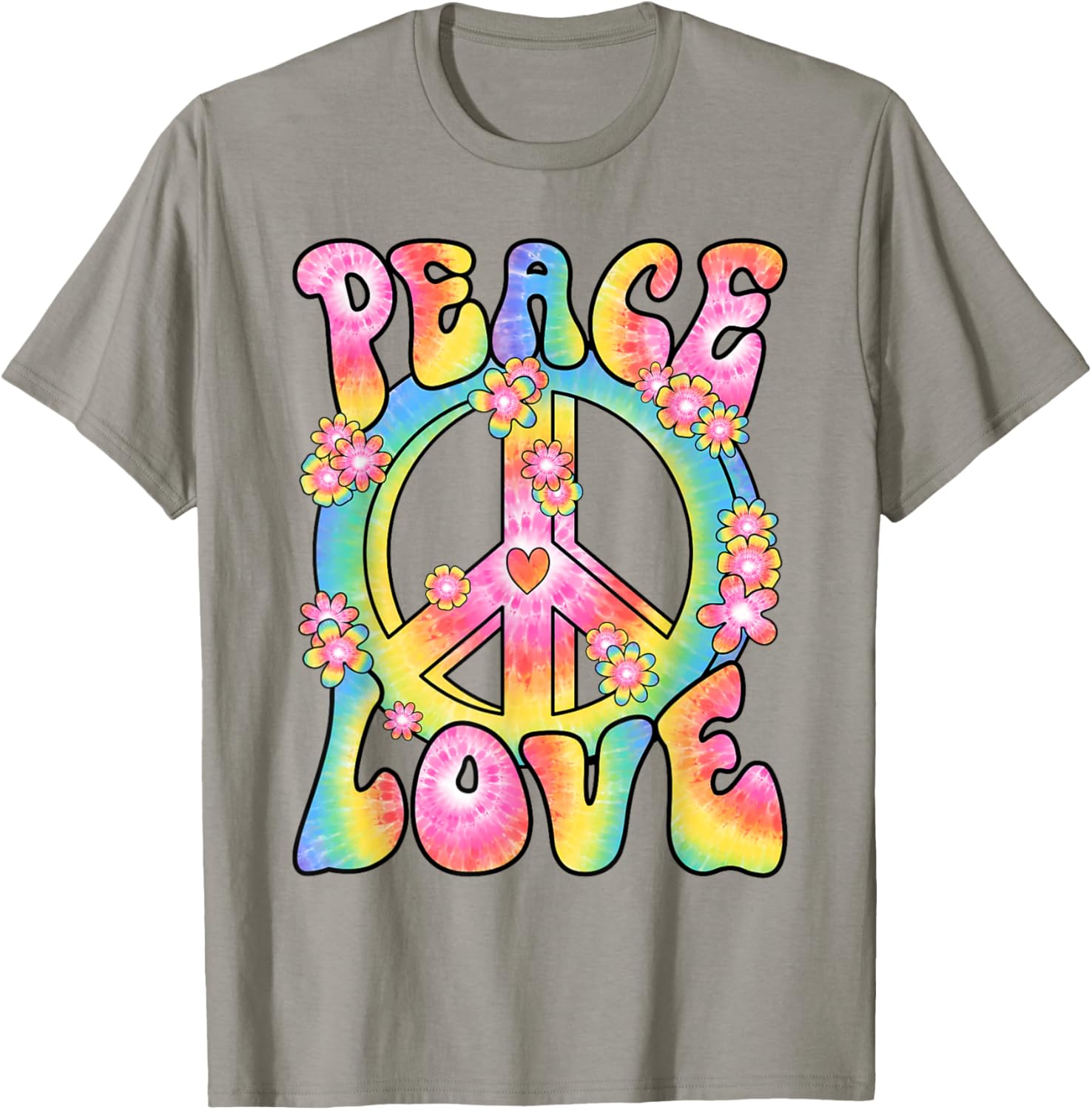 Retro Hippy Costume T-Shirt Peace Love 60s 70s Vintage Outfit - 22