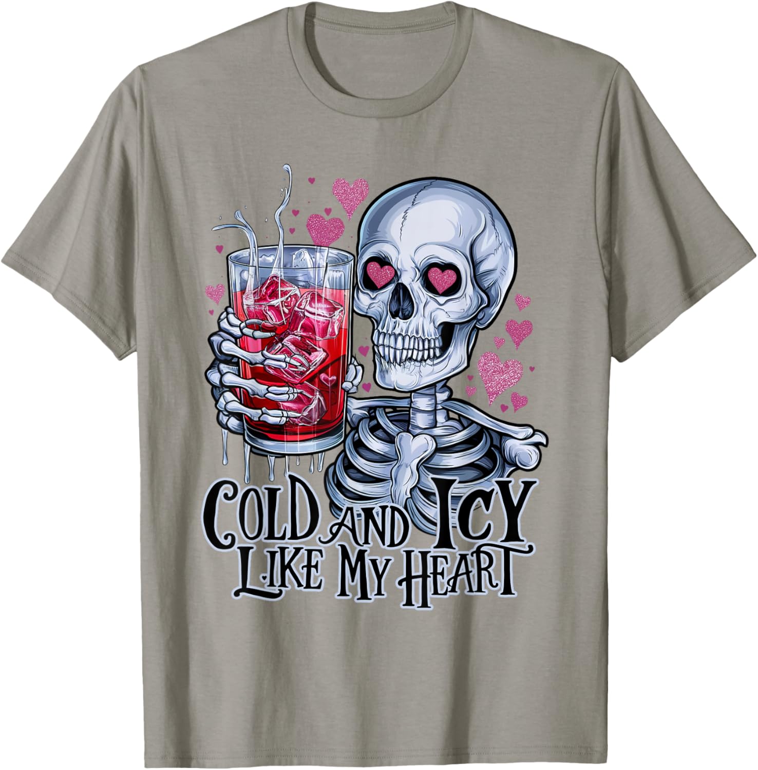 Funny Skeleton T-Shirt - Cold and Icy Like My Heart Anti-Valentine Tee - 20