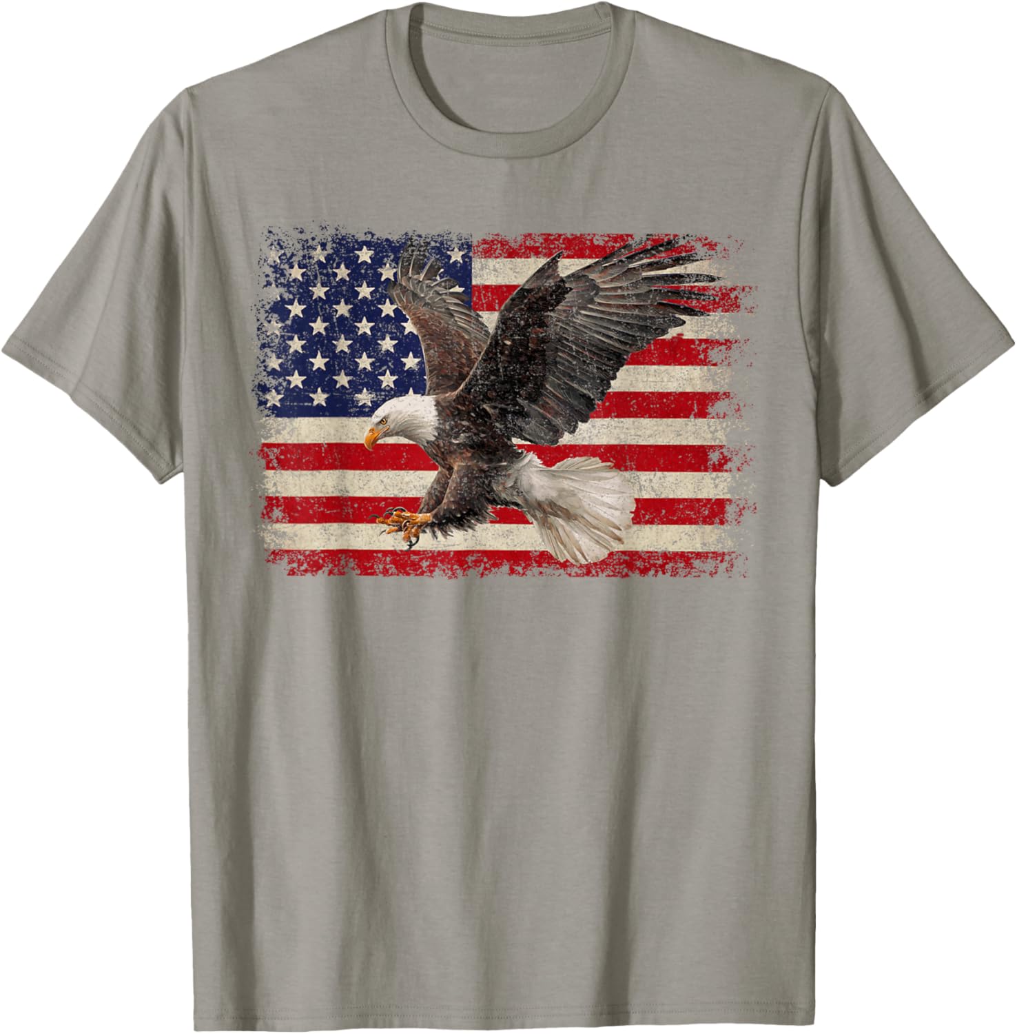 Patriotic Bald Eagle 4th of July T-Shirt with USA Flag Design - 24