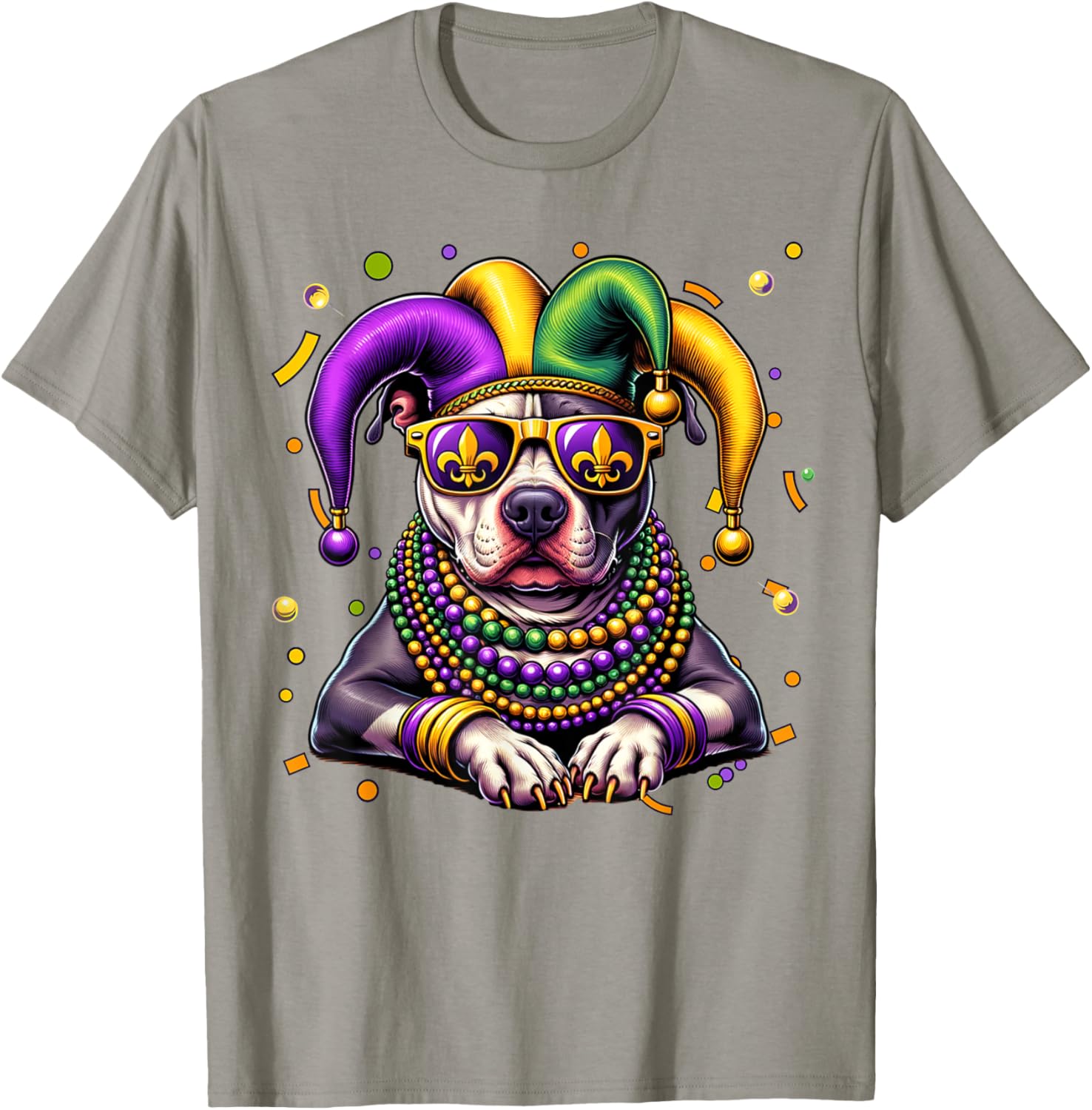 Mardi Gras Pitbull Festival T-Shirt for Men and Women - Fun Carnival Wear - 4