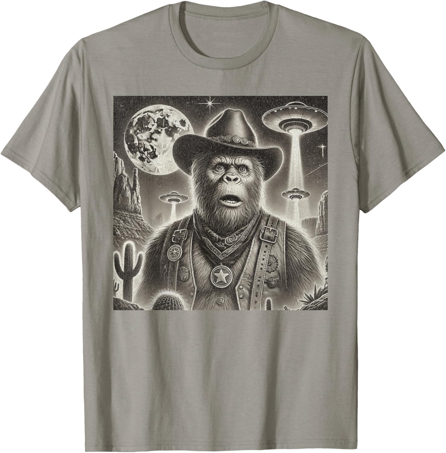 Bigfoot UFO Selfie T-Shirt for Fun Loving Alien Enthusiasts - 23