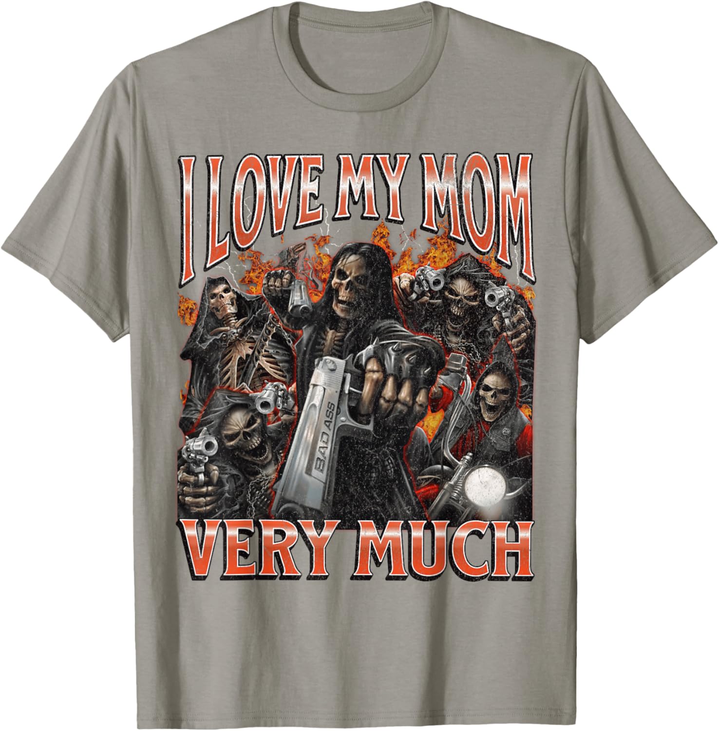 Funny I Love My Mom Skeleton Graphic T-Shirt for Unique Style Lovers - 25