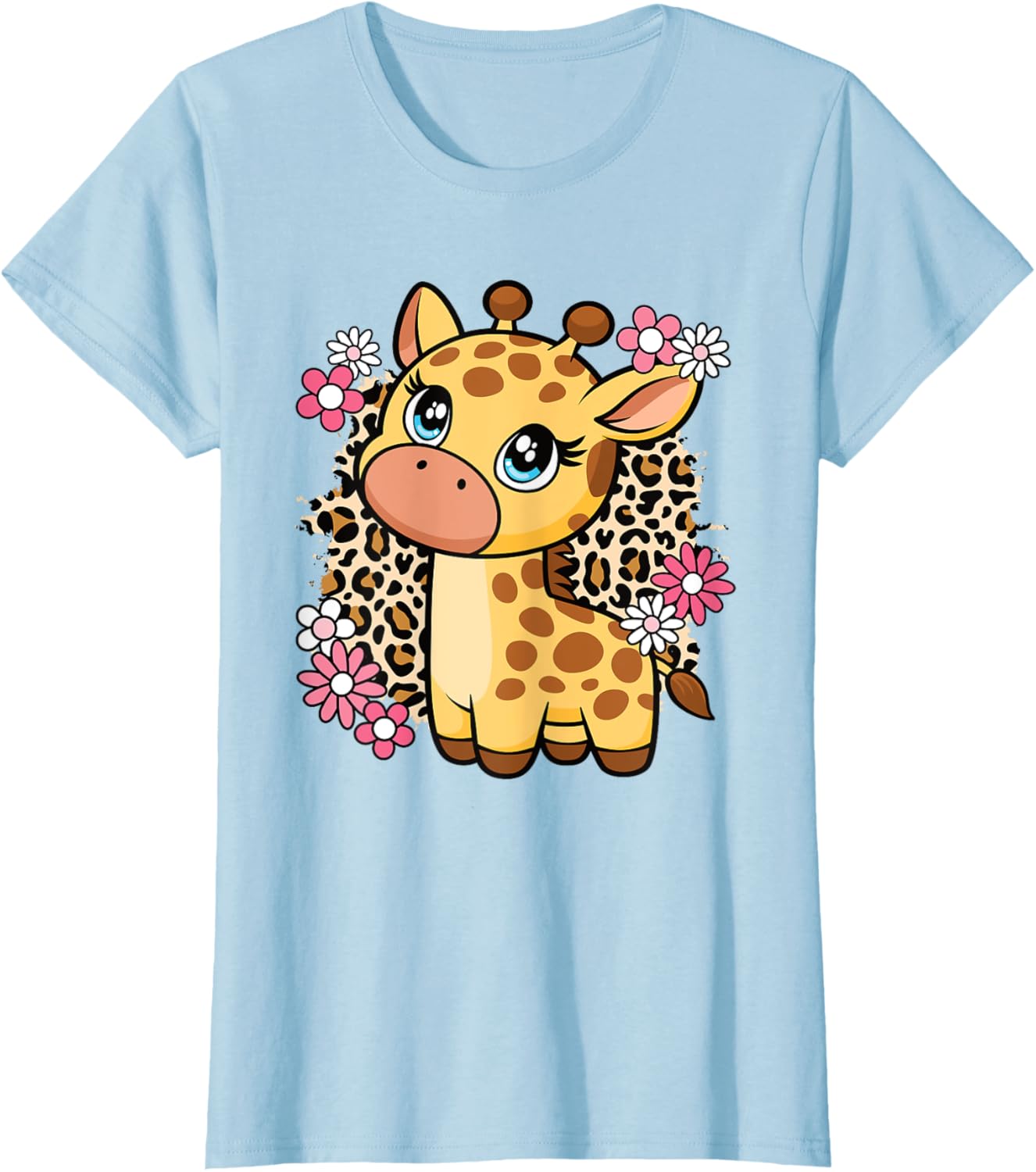 Cute Giraffe Flower T-Shirt for Women, Girls, and Kids - Perfect Gift! - 7