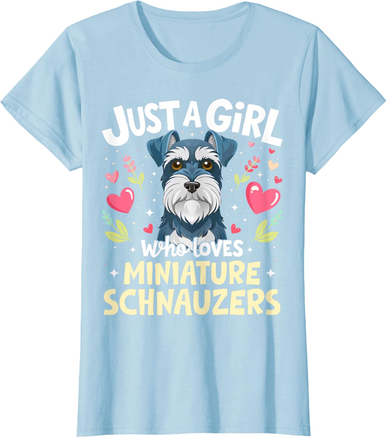 Cute Miniature Schnauzer Puppy T-Shirt for Dog Lovers Girls - 16